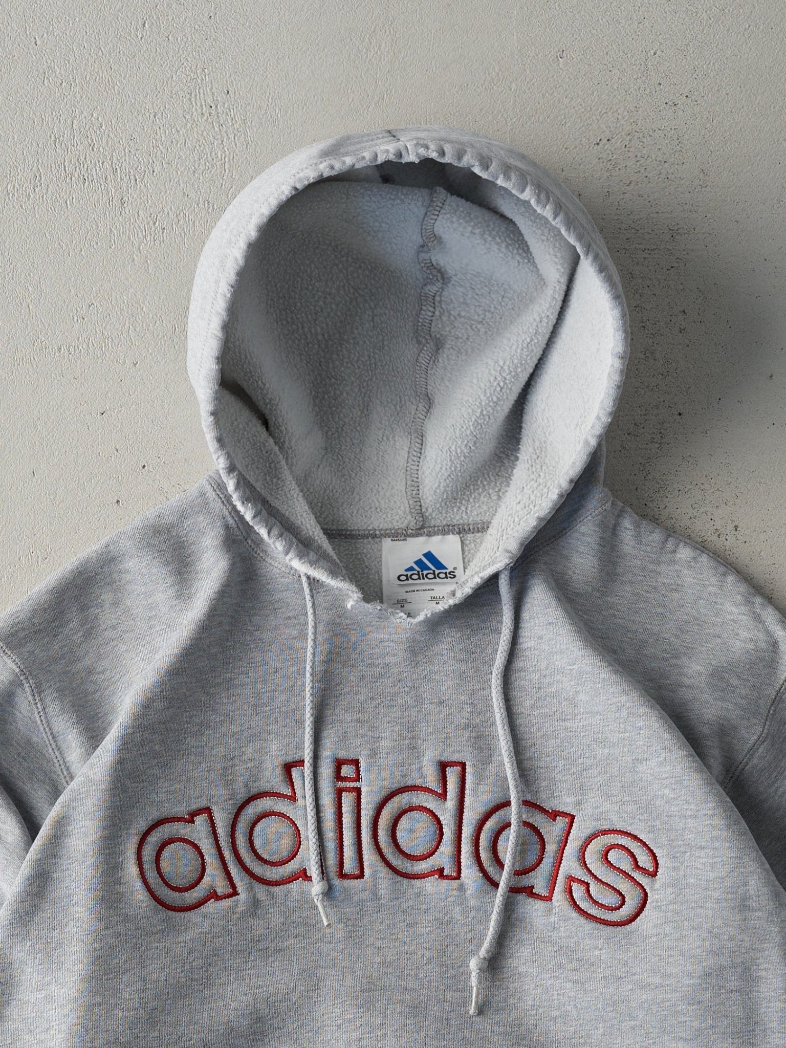Vintage 90s Heather Grey Adidas Logo Hoodie (M)