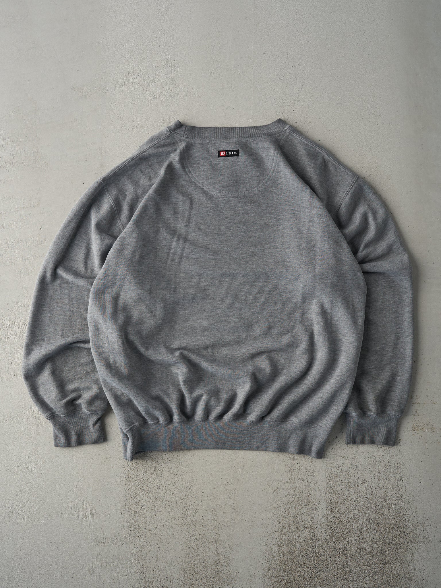 Vintage 90s Grey Wilson Embroidered Logo Crewneck (L)