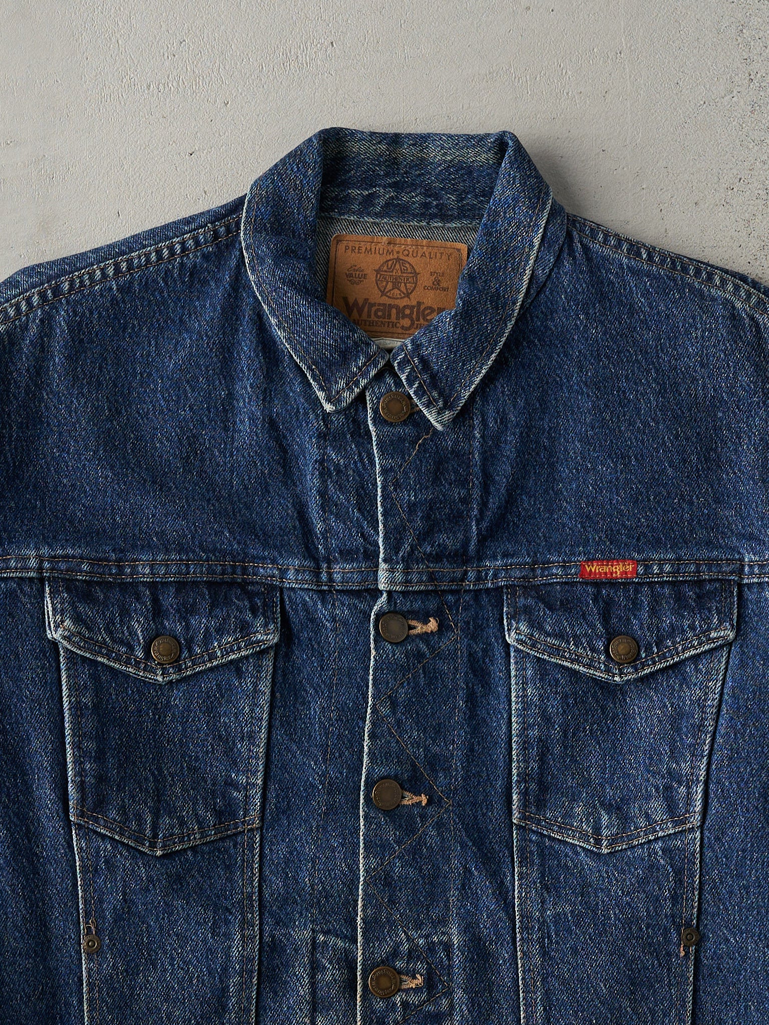 Vintage 90s Dark Wash Wrangler Denim Jacket (S/M)