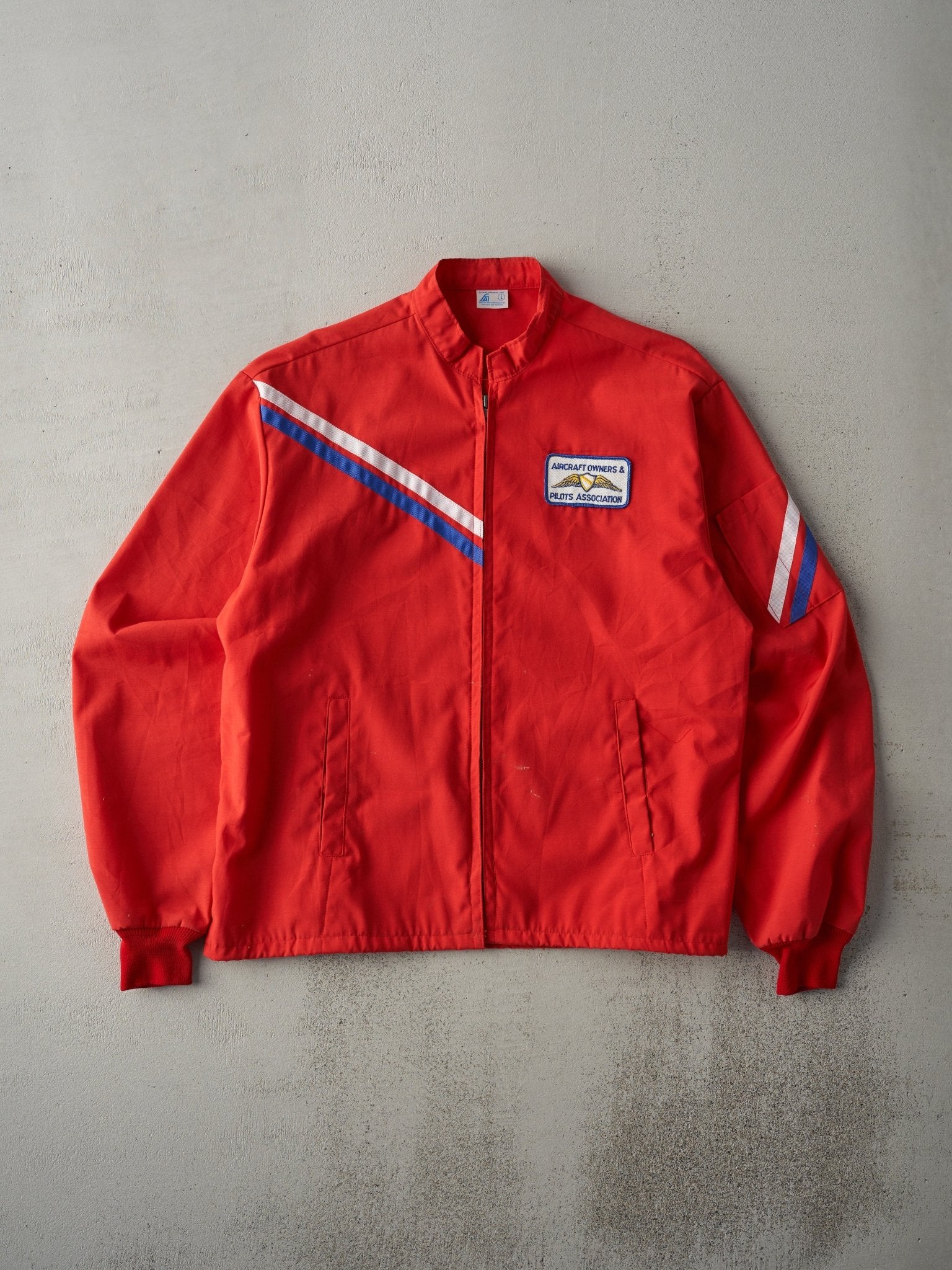 Vintage 70s Red Aircraft Owners and Pilots Association Jacket (M)