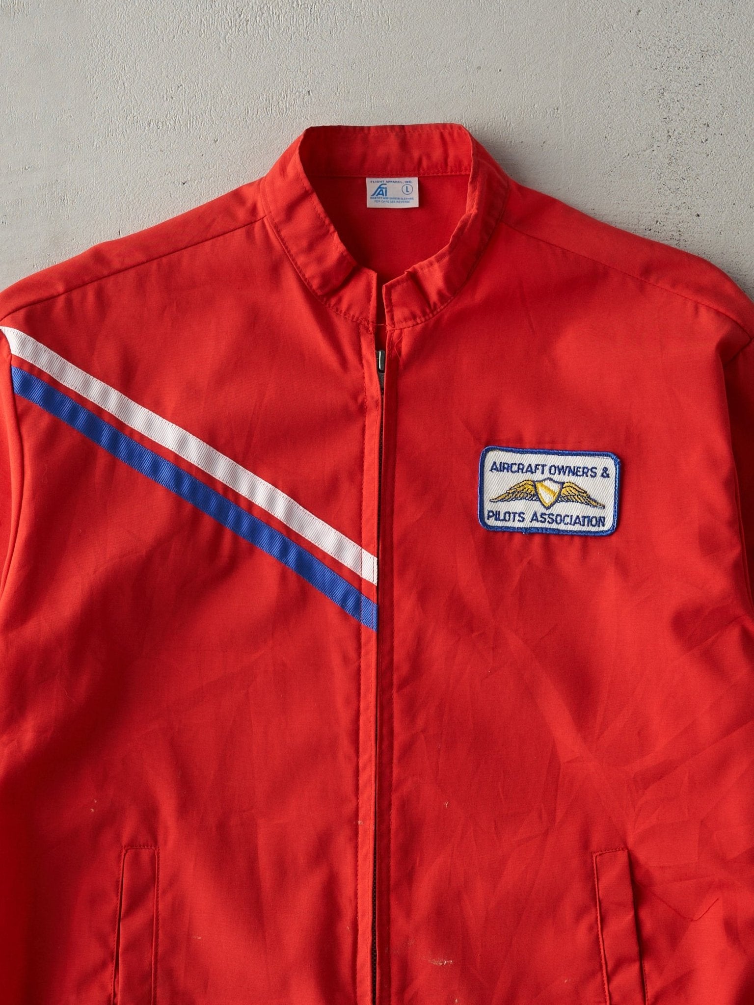 Vintage 70s Red Aircraft Owners and Pilots Association Jacket (M)