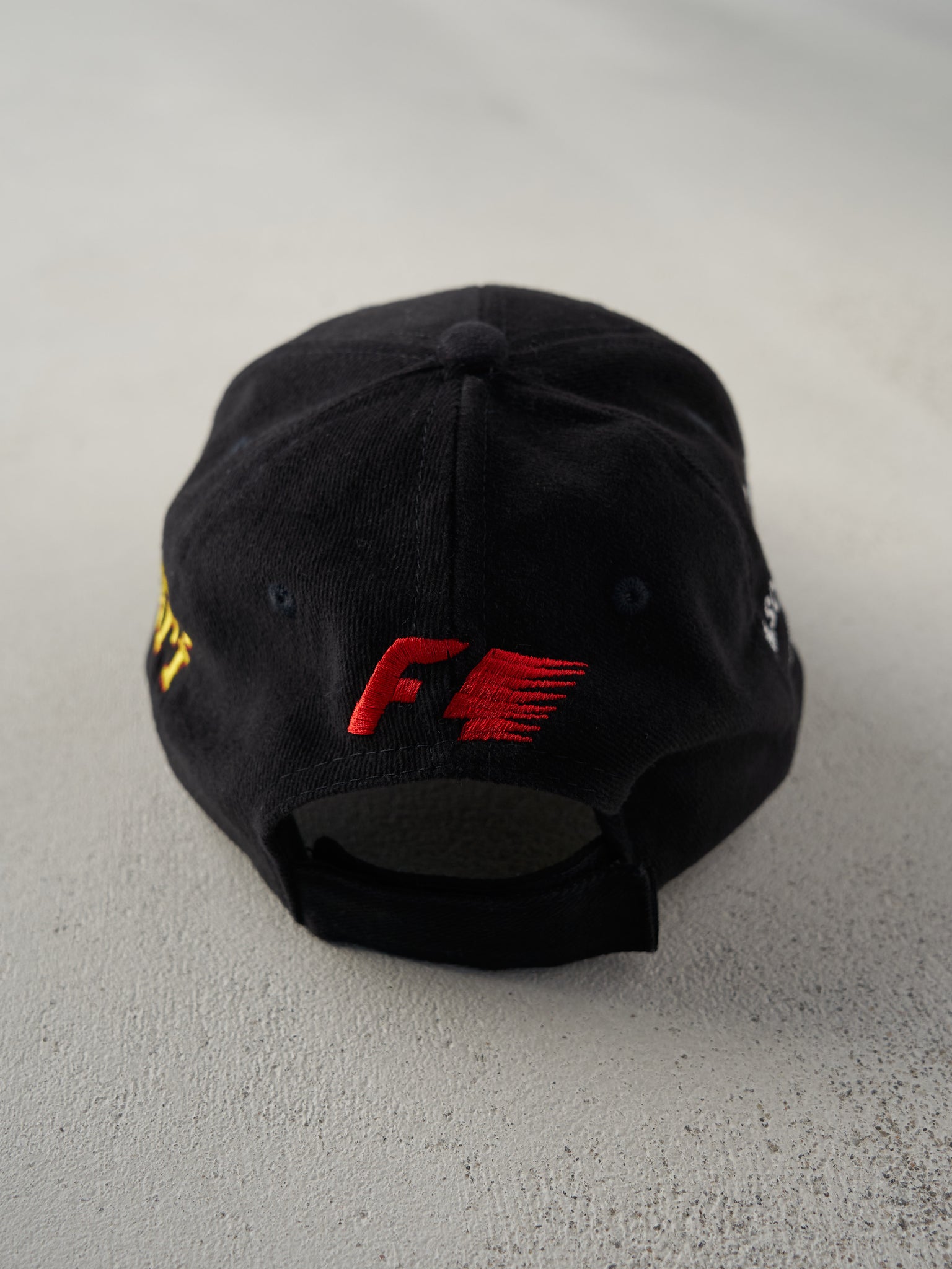 Vintage Y2K Black Ferrari Embroidered Velcro Back Hat