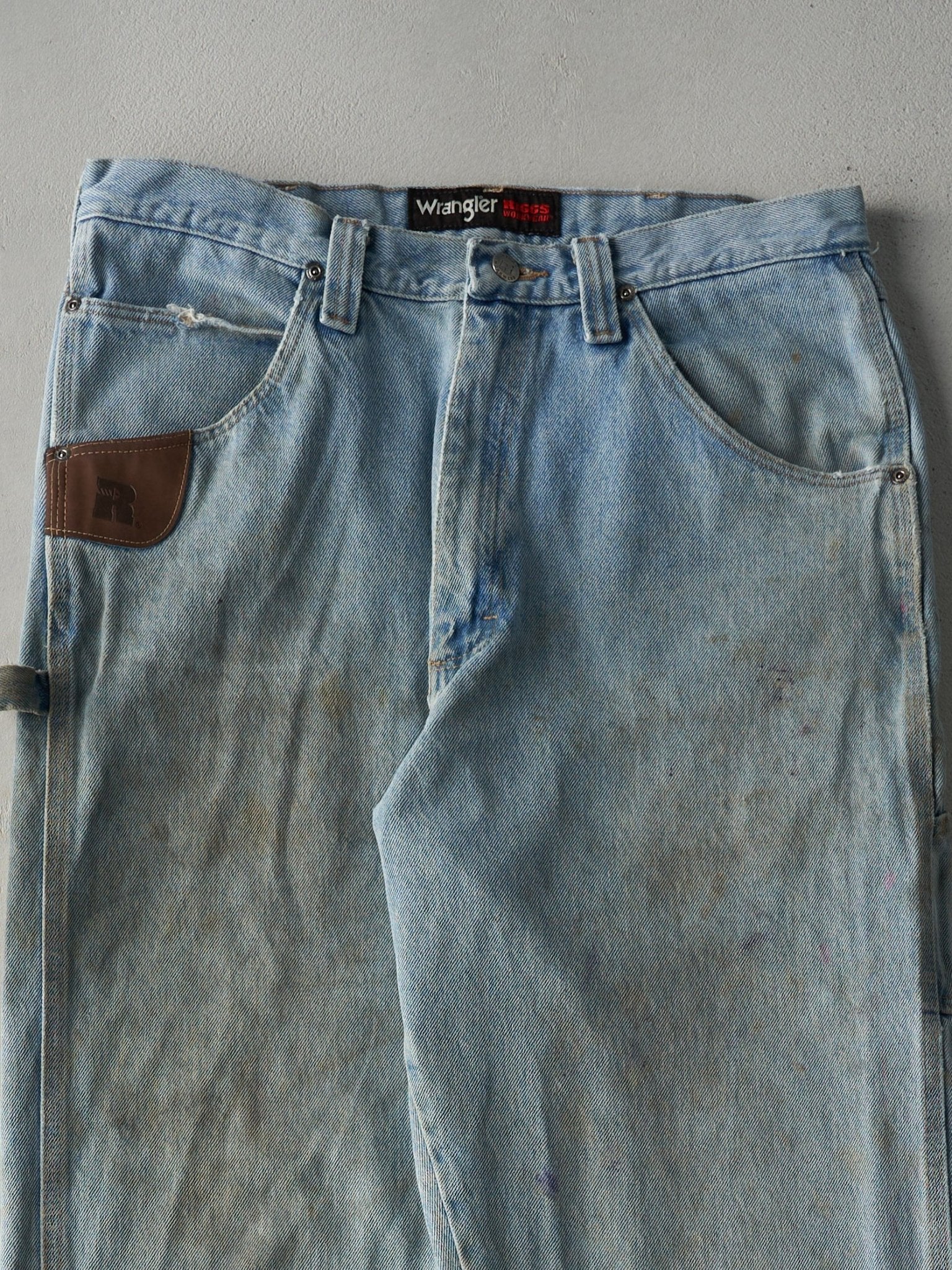 Vintage Y2K Light Wash Wrangler Riggs Carpenter Jeans (33x35)