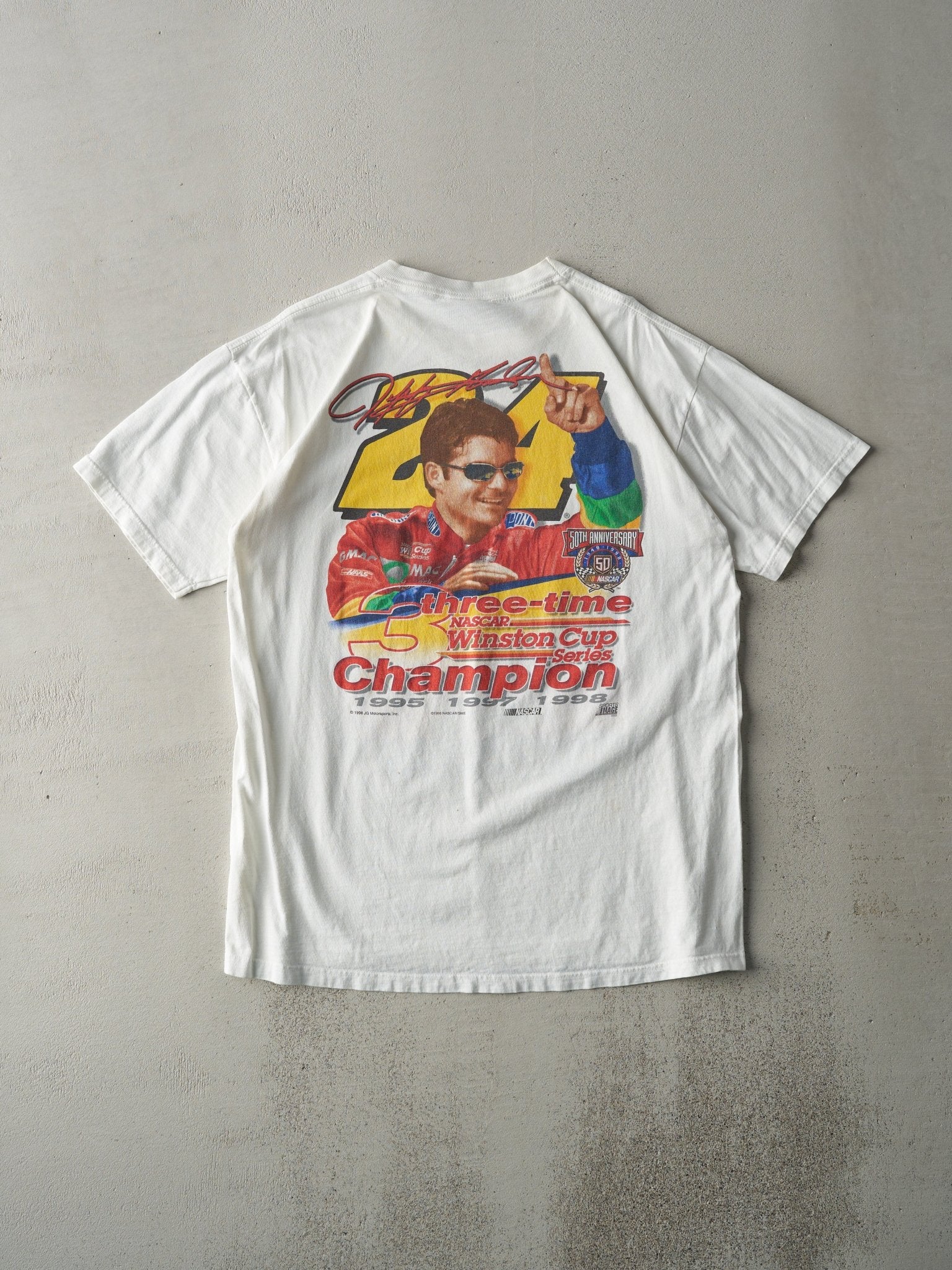 Vintage 98' White Jeff Gordon 3 Time Nascar Champion Tee (M)