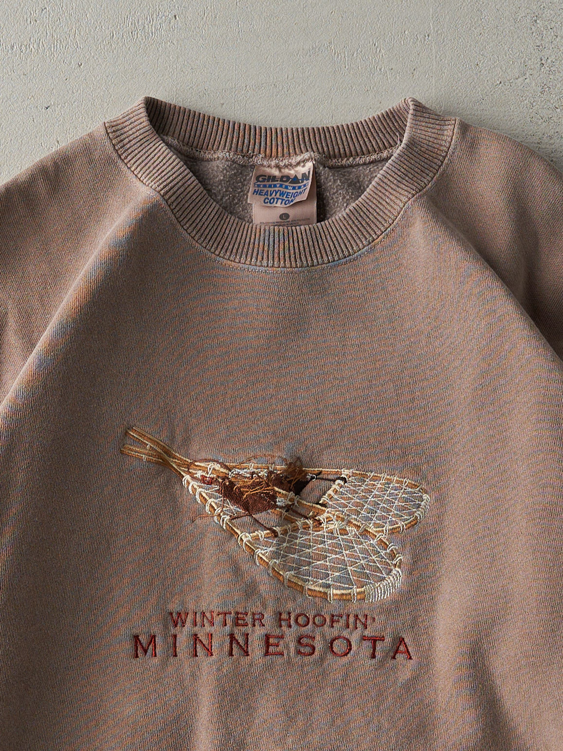 Vintage 90s Faded Brown Embroidered Minnesota Crewneck (M)