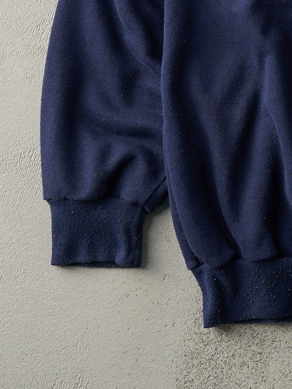 Vintage 80s Navy Blue Reebok Blank Boxy Crewneck (L)