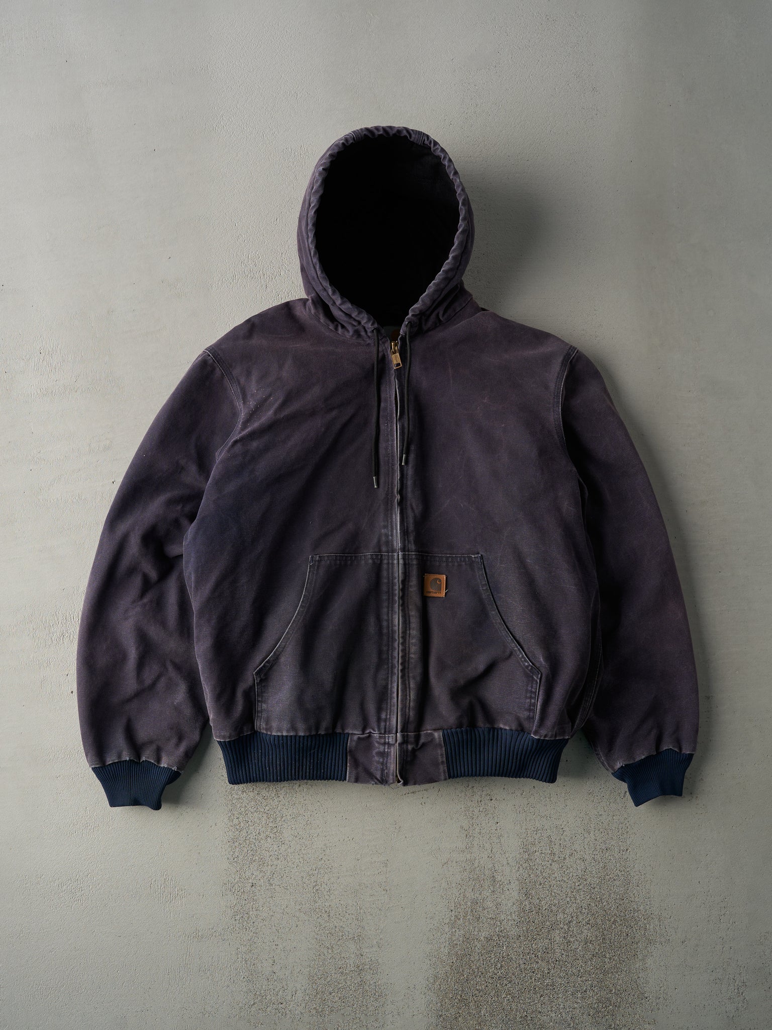 Vintage Y2K Faded Navy Carhartt Hooded Jacket (L)