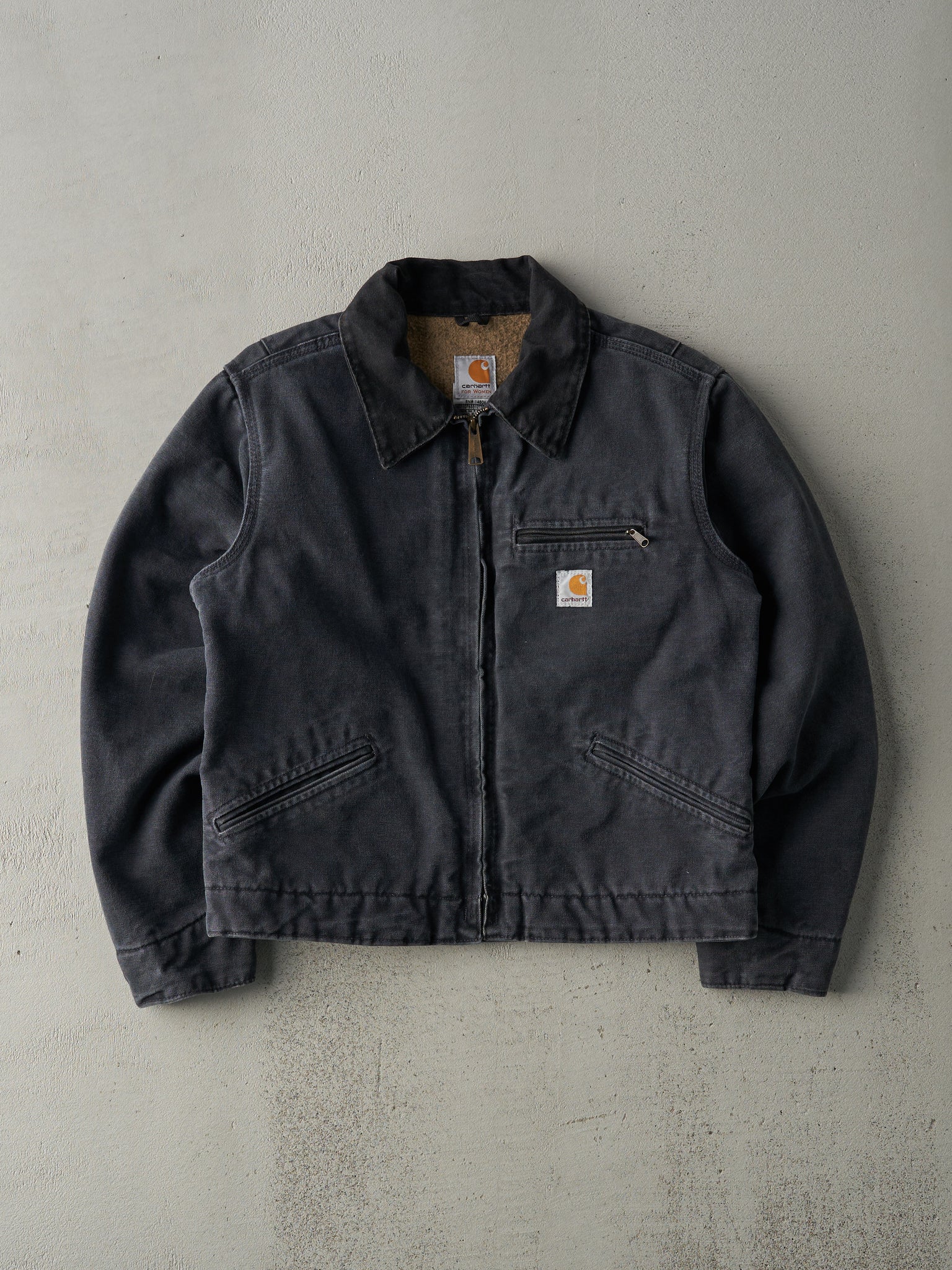 Vintage Y2K Faded Black Carhartt Detroit Jacket (S)