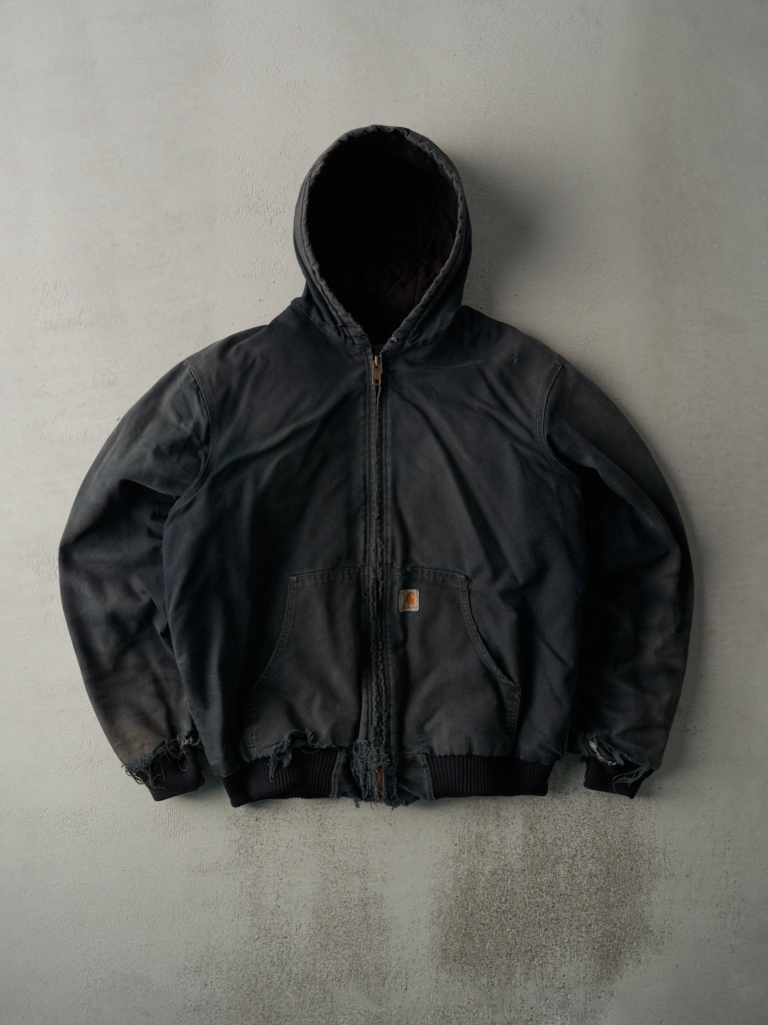 Vintage 90s Faded Black Hooded Carhartt Workwear Jacket L Rebalance Vintage 90s faded black hooded carhartt workwear jacket l rebalance