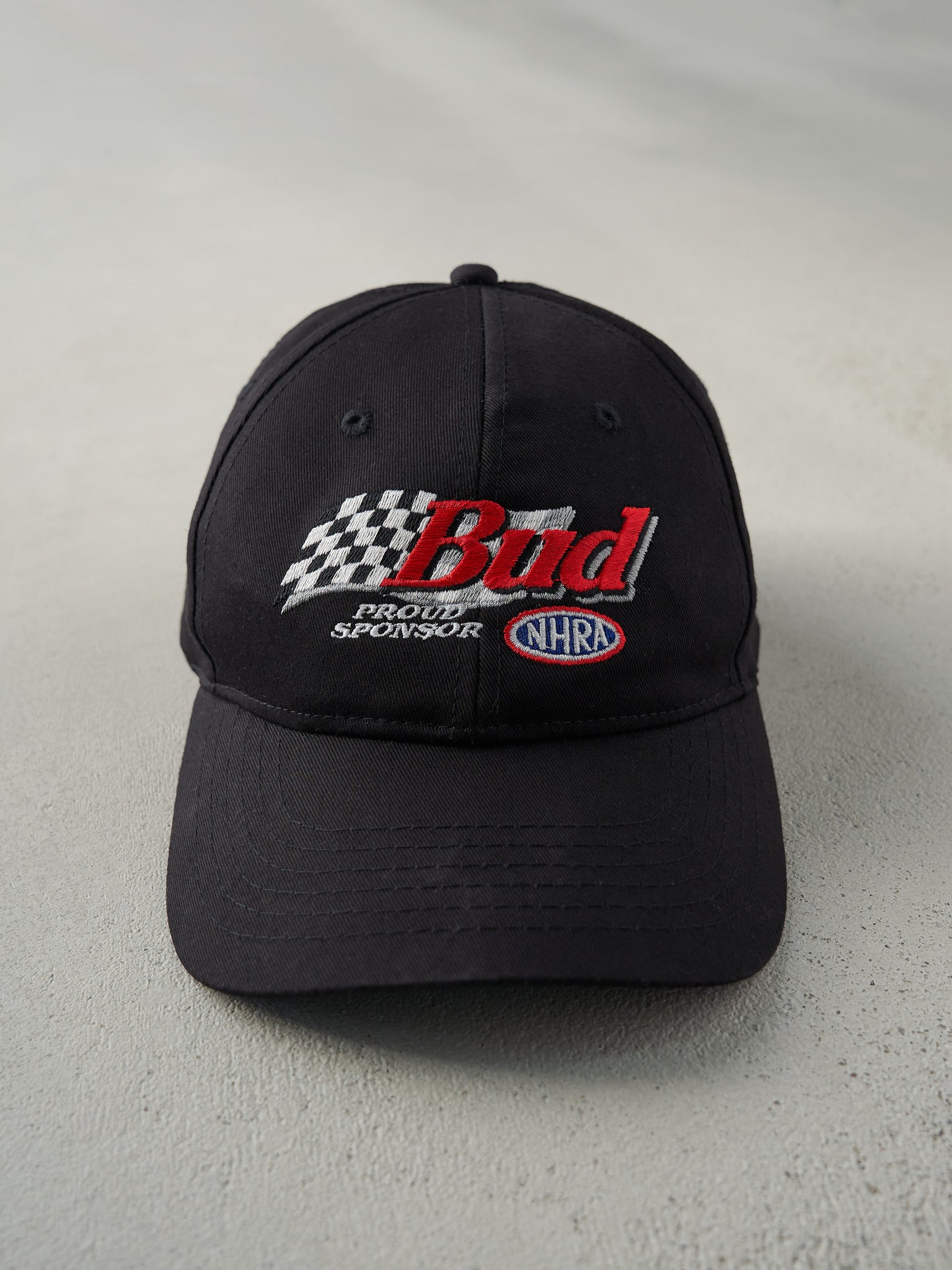 Vintage Y2K Black Budweiser Embroidered Strap Back