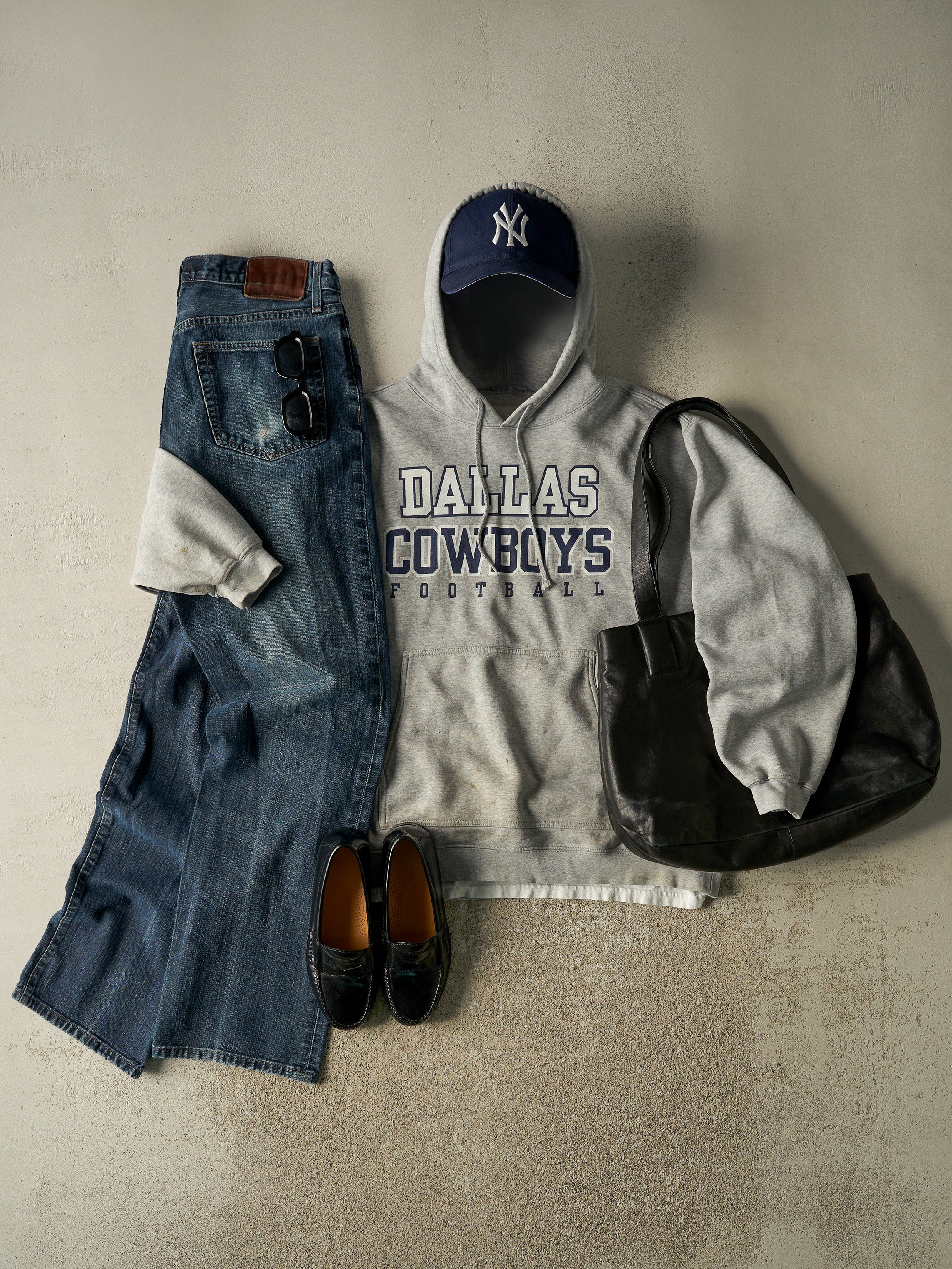 Vintage 90s Grey Dallas Cowboys Hoodie (XL)