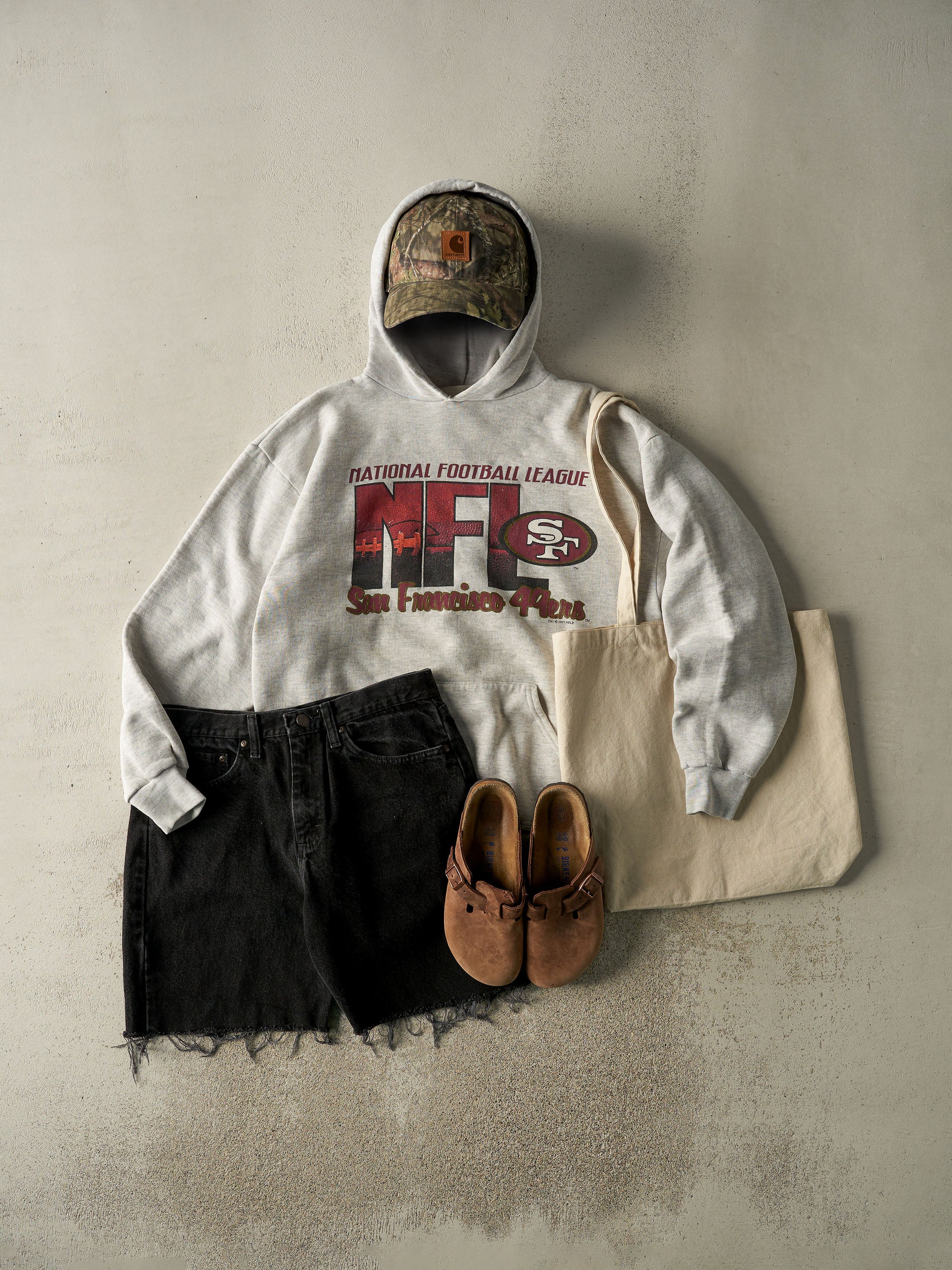 Vintage 97' Heather Grey San Francisco 49ers Hoodie (M/L)