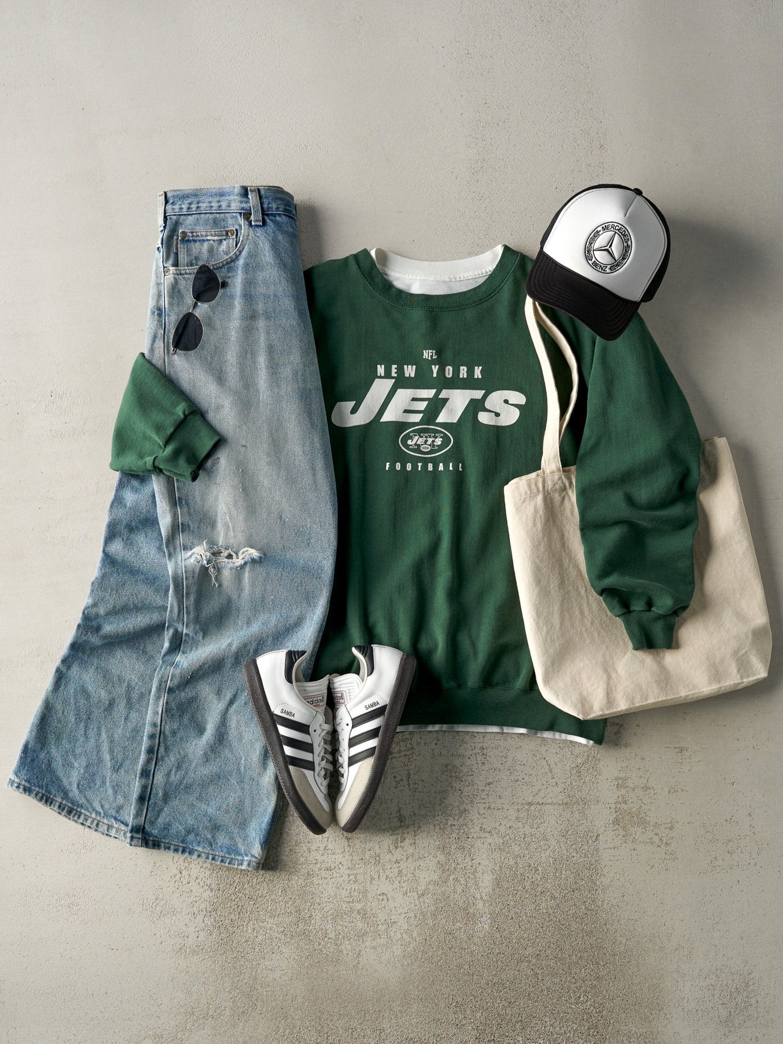 Vintage 90s Green New York Jets Crewneck (XL)