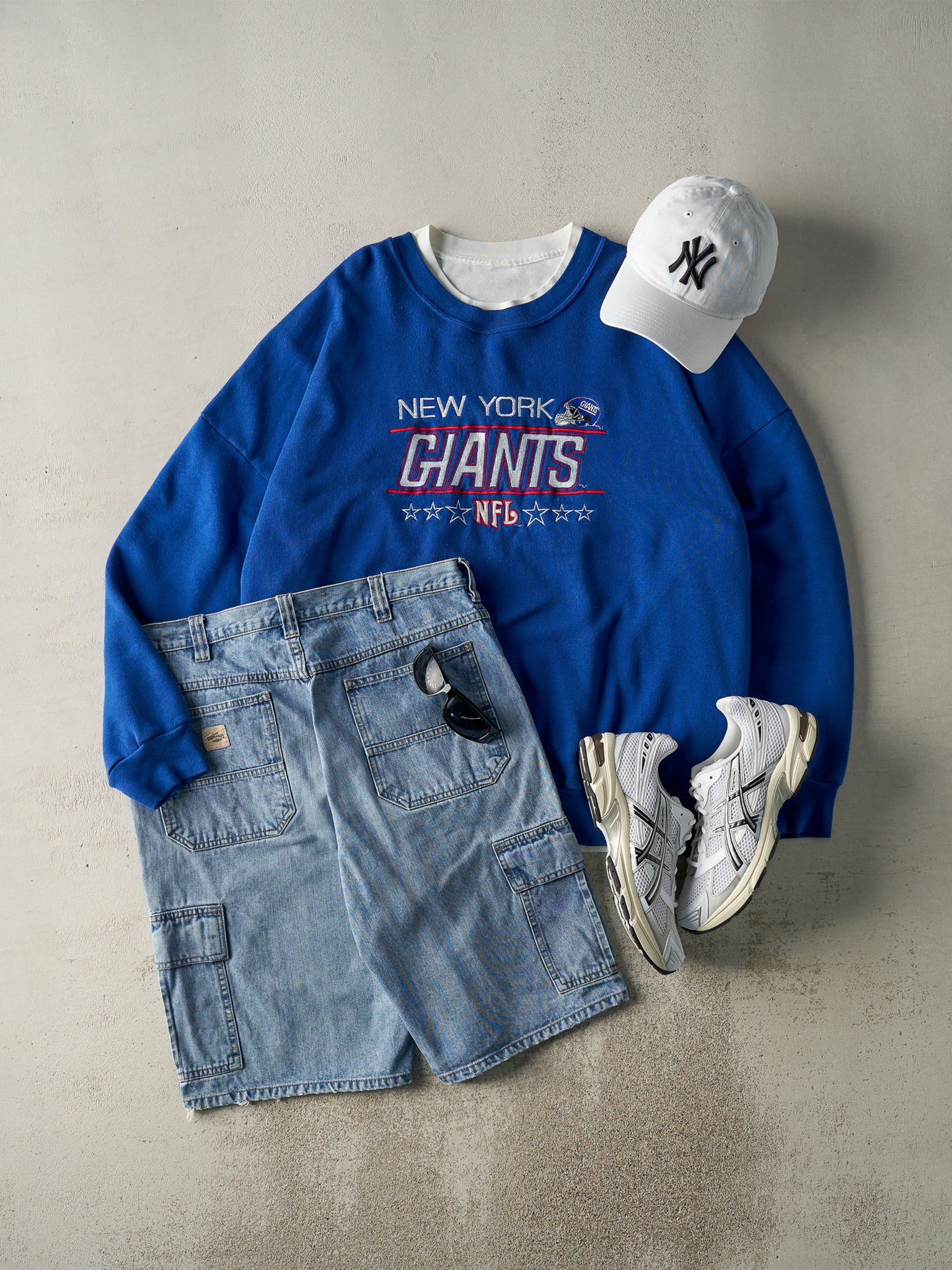 Vintage 90s Blue New York Giants Embroidered Crewneck (XXXL)