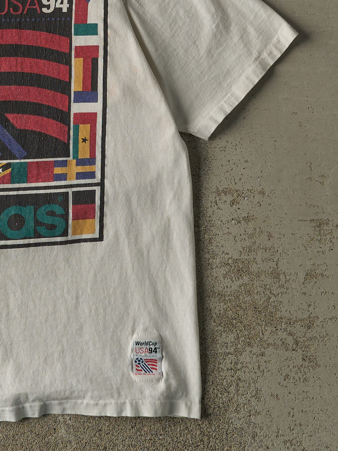 Vintage 94' White Adidas World Cup USA Soccer Tee (M/L)
