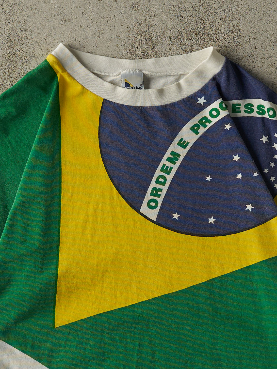 Vintage Y2K White & Green Brazil Tee (L)