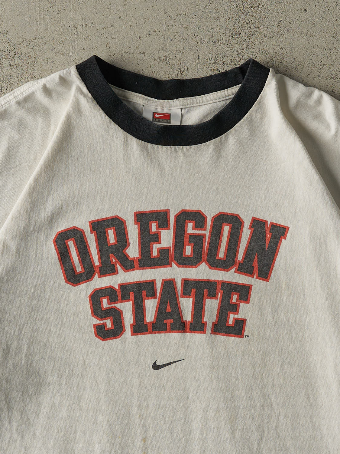 Vintage Y2K White & Black Oregon State Nike Boxy Tee (L/XL)