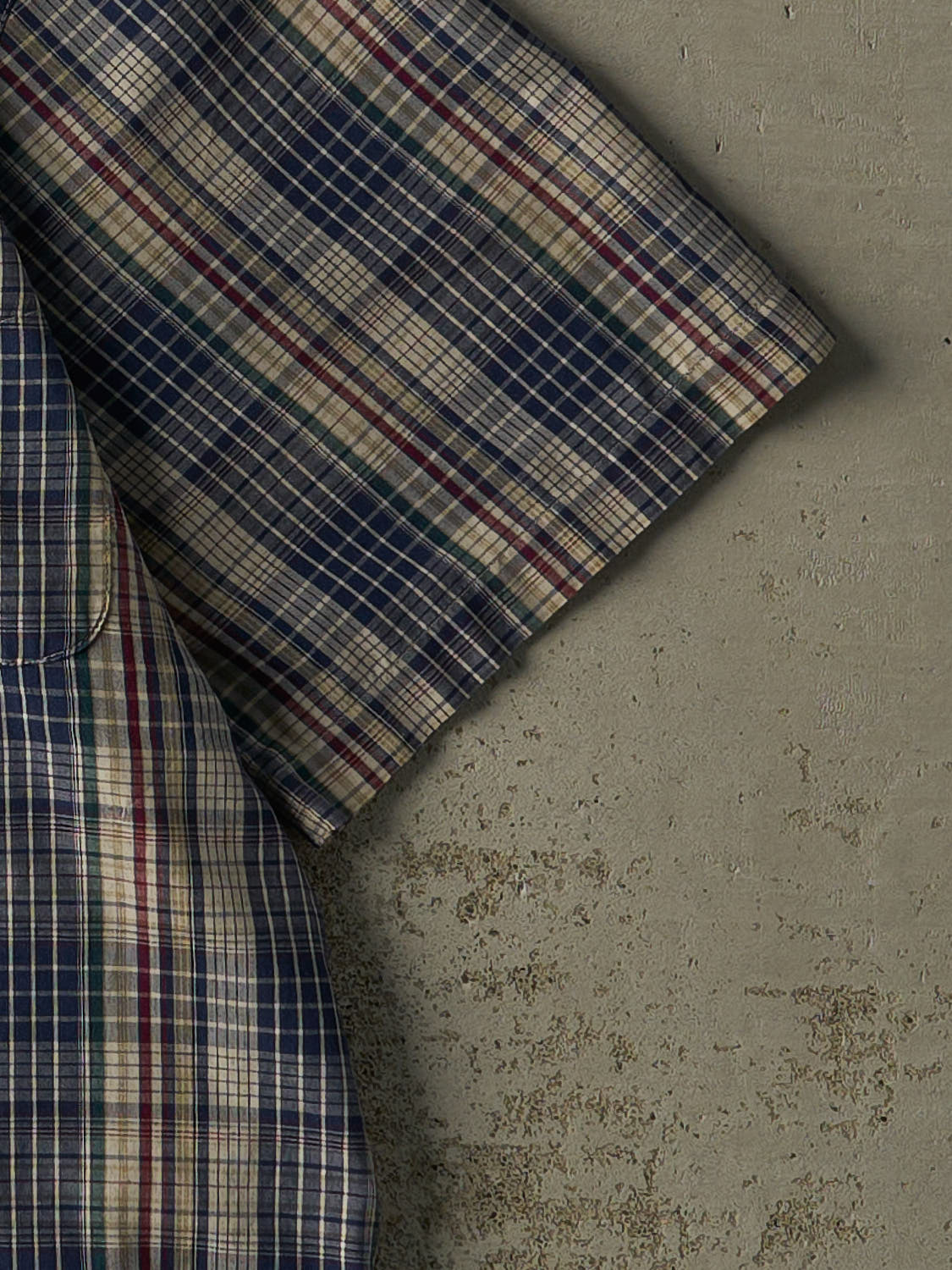 Vintage 90s Blue Plaid Marks Short Sleeve Button Up (XL)
