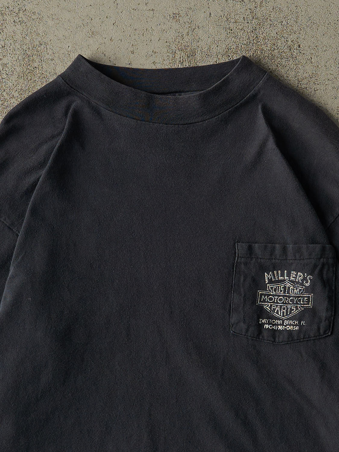 Vintage 85' Faded Black Daytona Bike Week Pocket Long Sleeve (M/L)