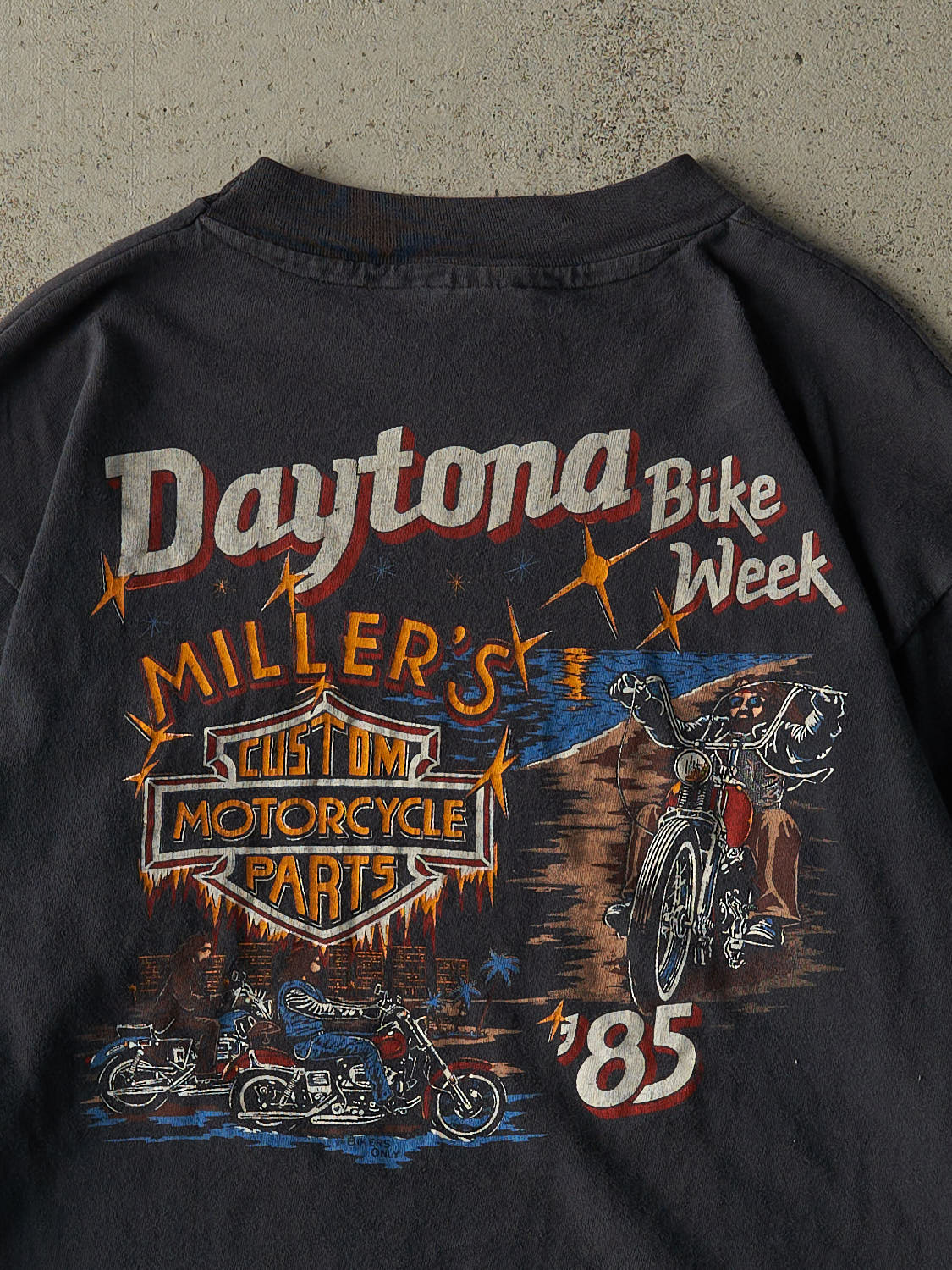 Vintage 85' Faded Black Daytona Bike Week Pocket Long Sleeve (M/L)