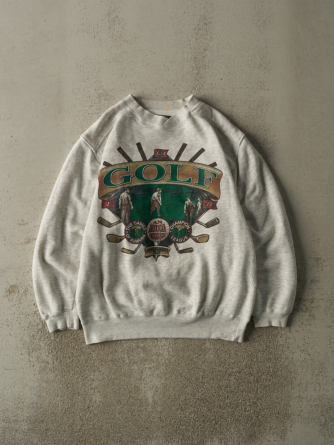 Vintage 90s Heather Grey Golf Crewneck (M/L)
