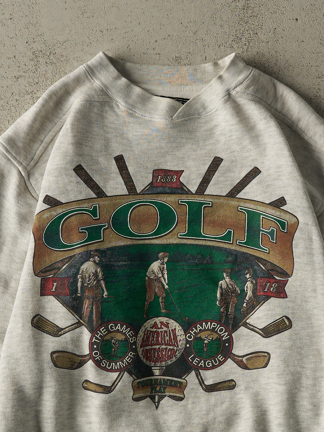 Vintage 90s Heather Grey Golf Crewneck (M/L)