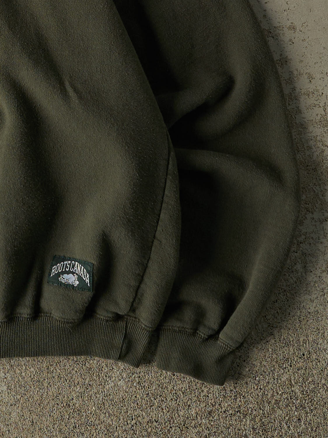 Vintage 90s Green Roots Quarter Zip Sweater (M/L)