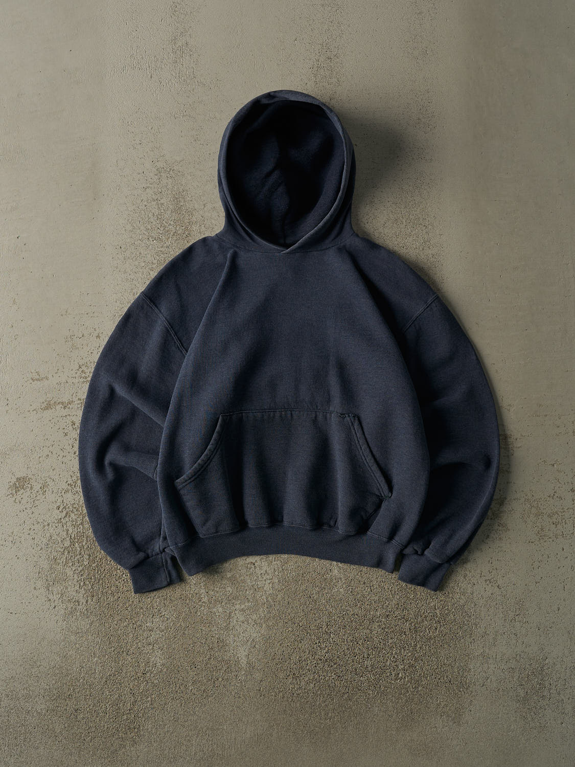 Vintage 90s Washed Navy Russell Athletic Blank Hoodie (S/M)