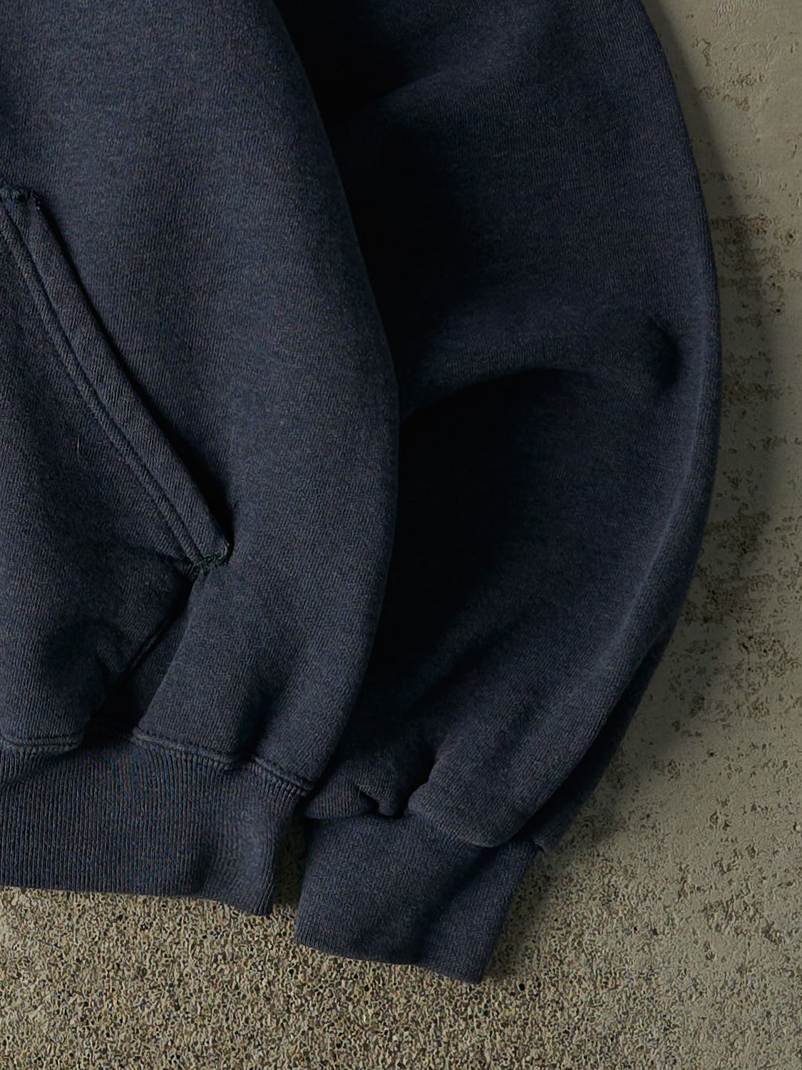 Vintage 90s Washed Navy Russell Athletic Blank Hoodie (S/M)