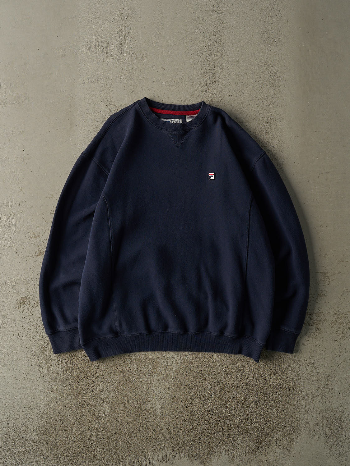 Vintage Y2K Navy Blue Fila Embroidered Crewneck (L/XL)
