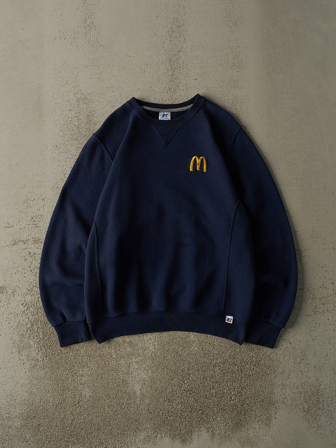 Vintage Y2K Navy Blue McDonalds Russell Athletic Embroidered Crewneck (M/L)