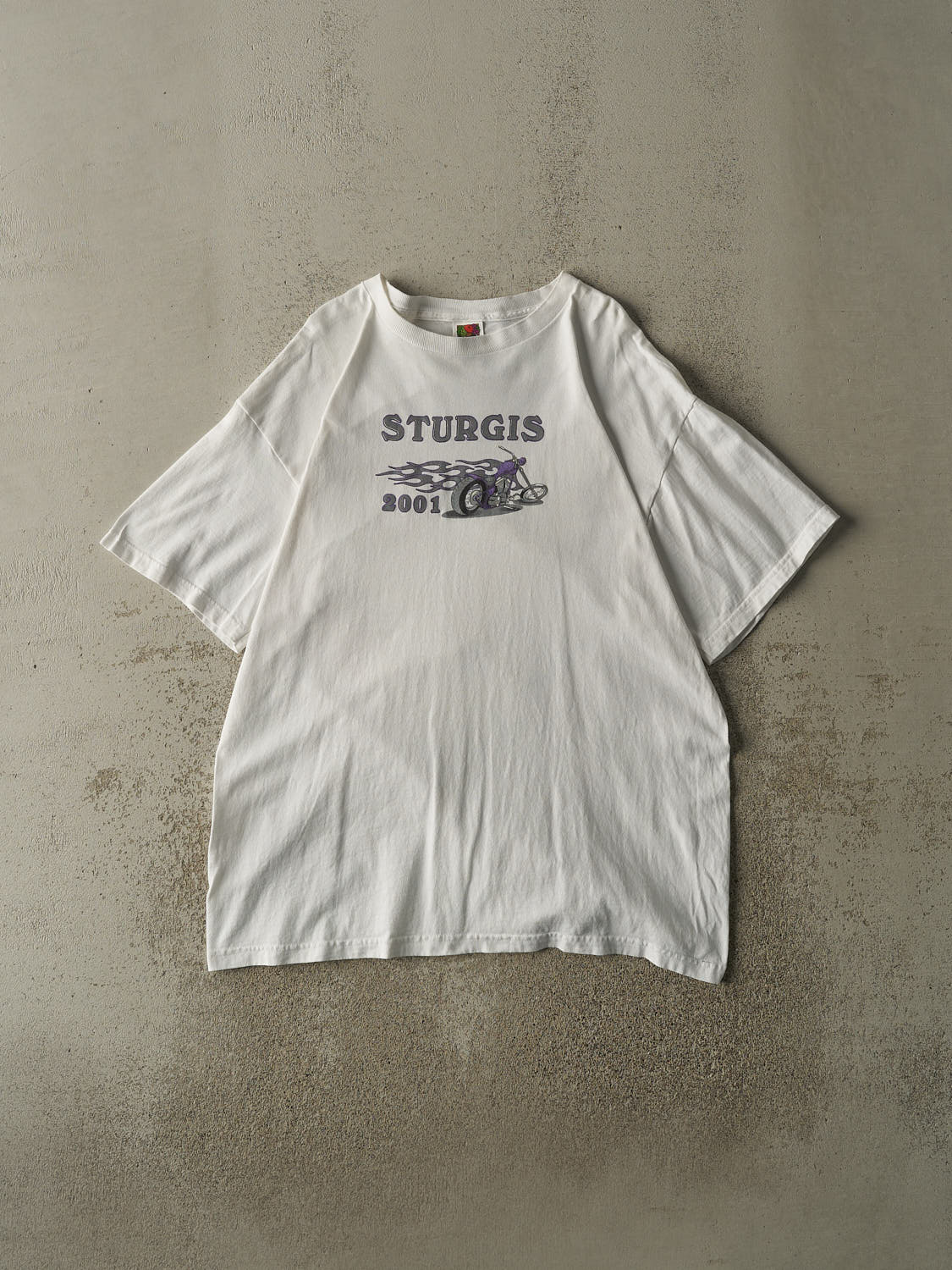 Vintage 01' White Sturgis Bike Rally Tee (L/XL)
