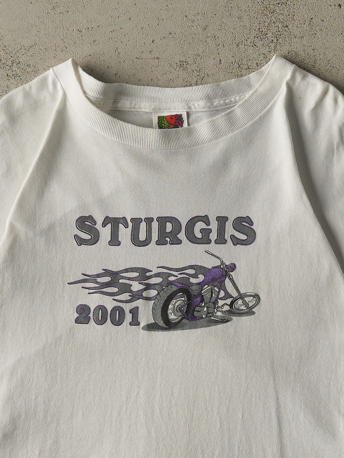 Vintage 01' White Sturgis Bike Rally Tee (L/XL)