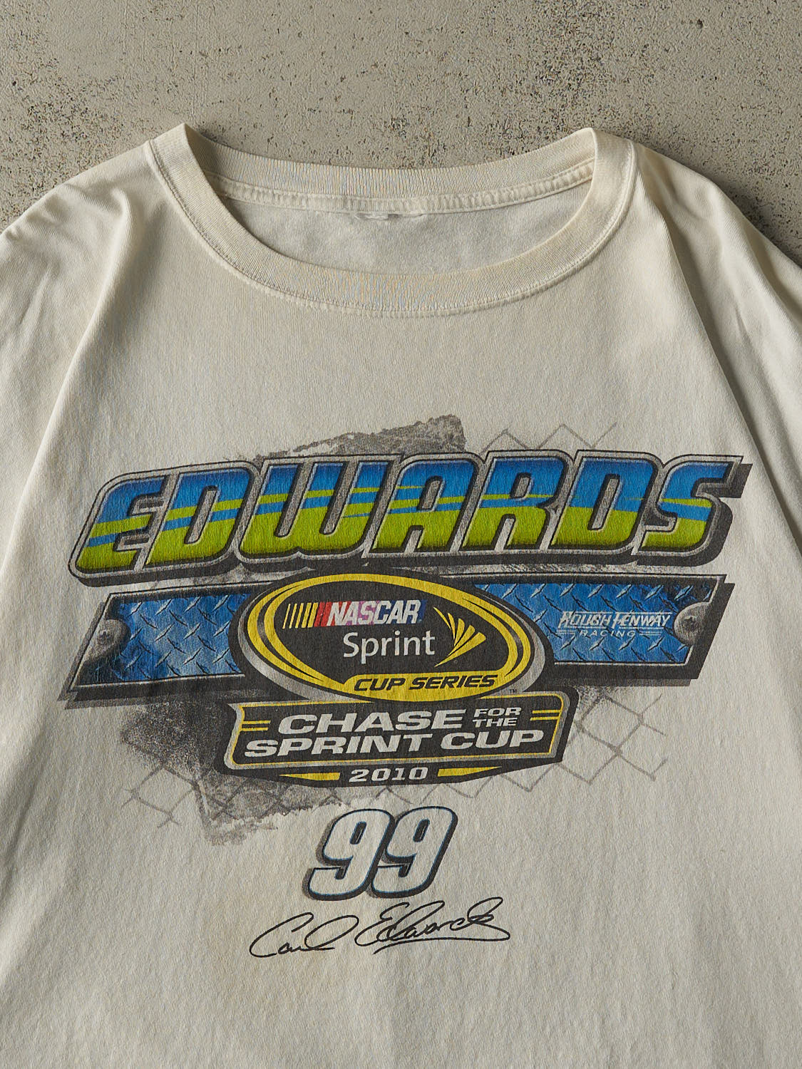 Vintage 10' White Carl Edwards Nascar Racing Tee (XL/XXL)