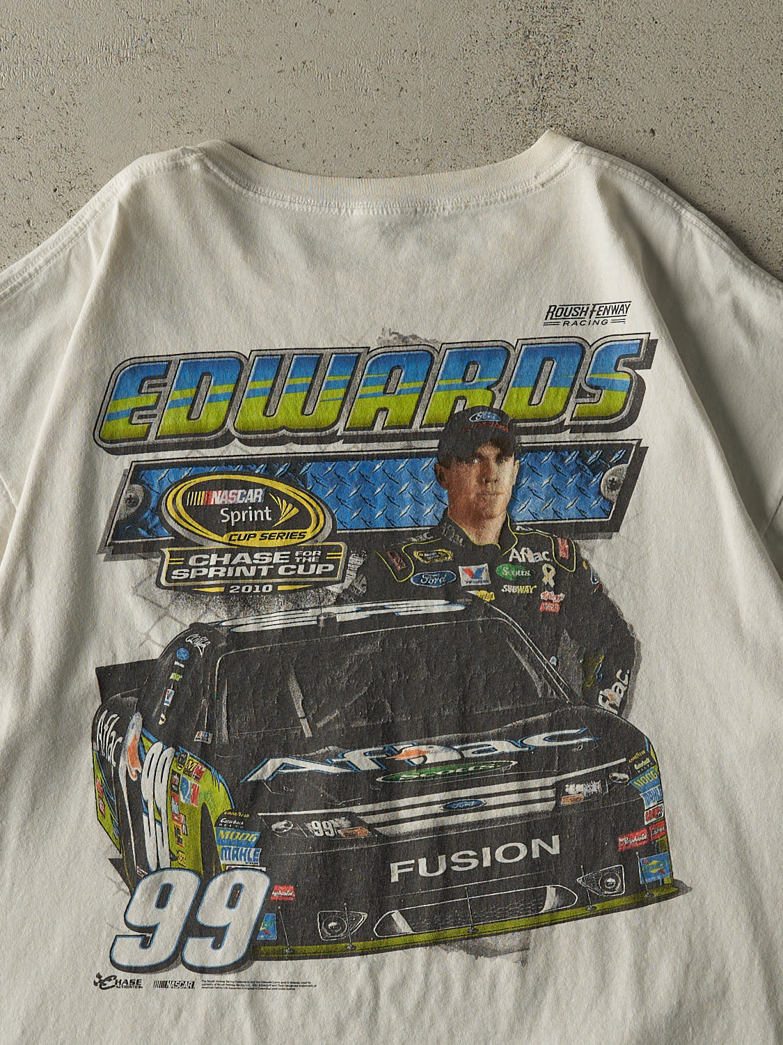 Vintage 10' White Carl Edwards Nascar Racing Tee (XL/XXL)