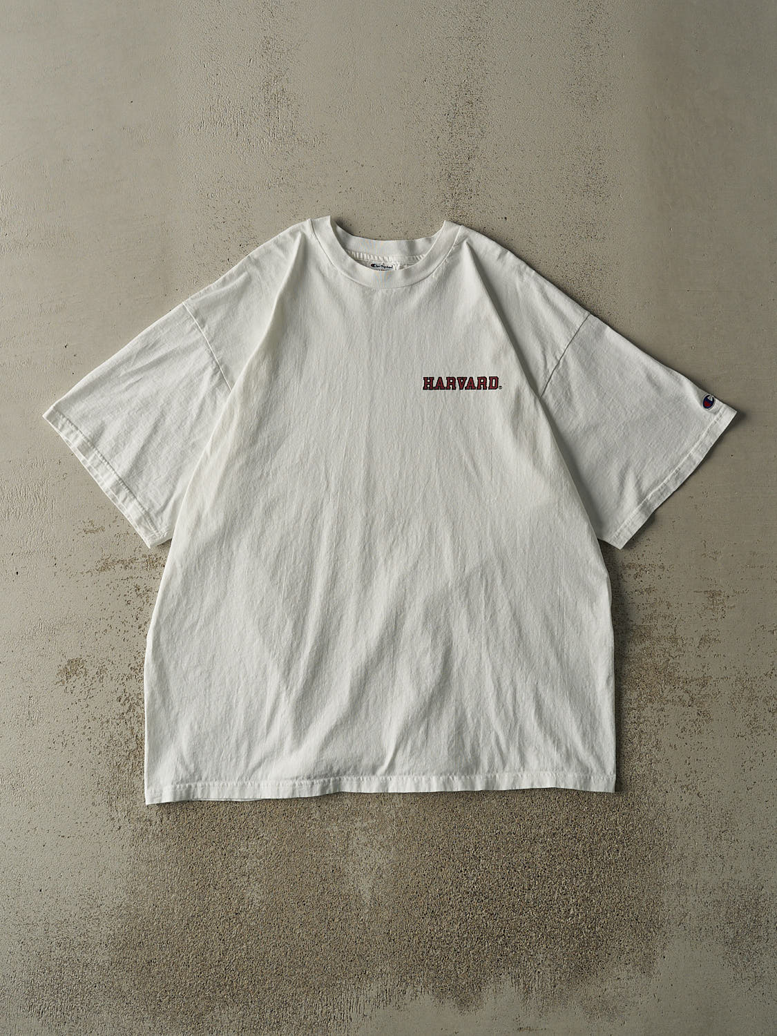 Vintage 90s White Harvard University Champion Tee (XL/XXL)