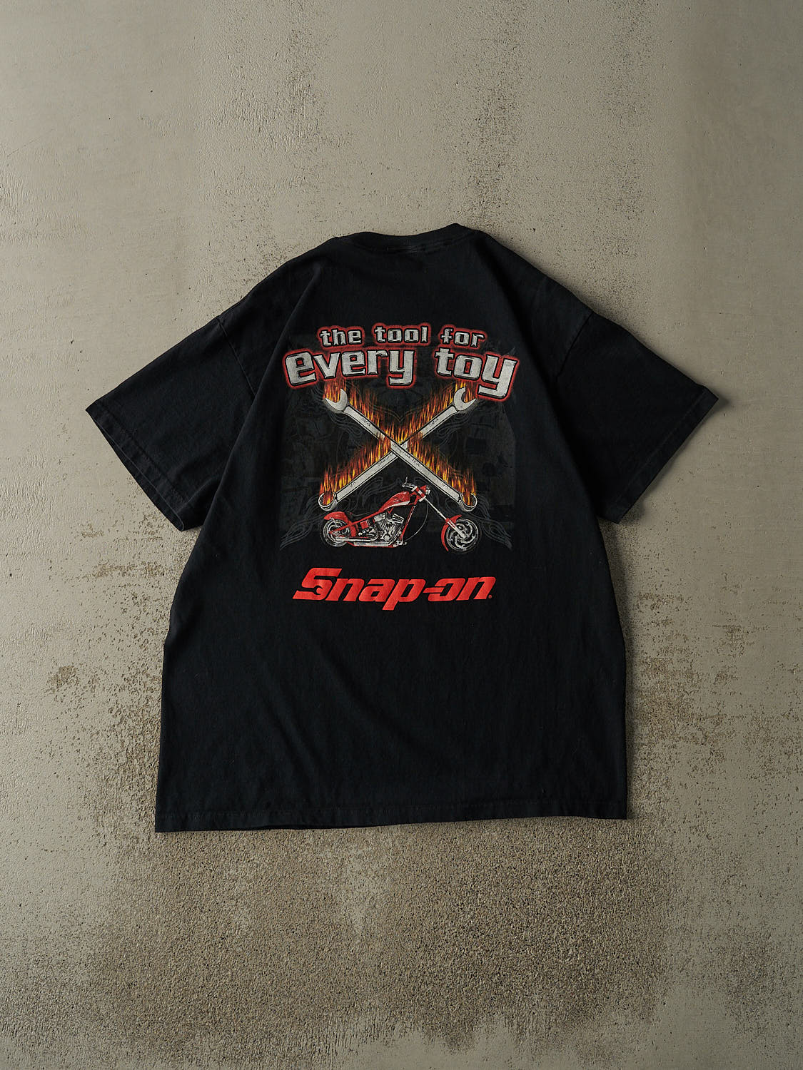 Vintage Y2K Black Snap-On Tee (XL)
