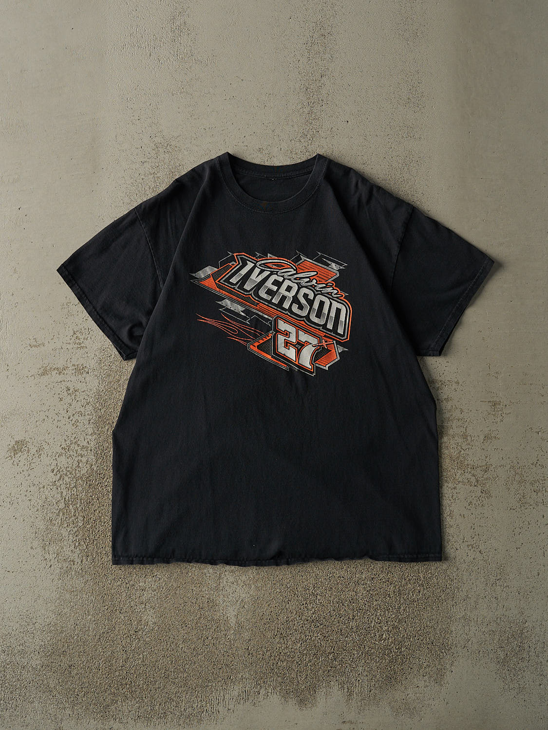 Vintage Y2K Black Calvin Iverson Racing Tee (L/XL)