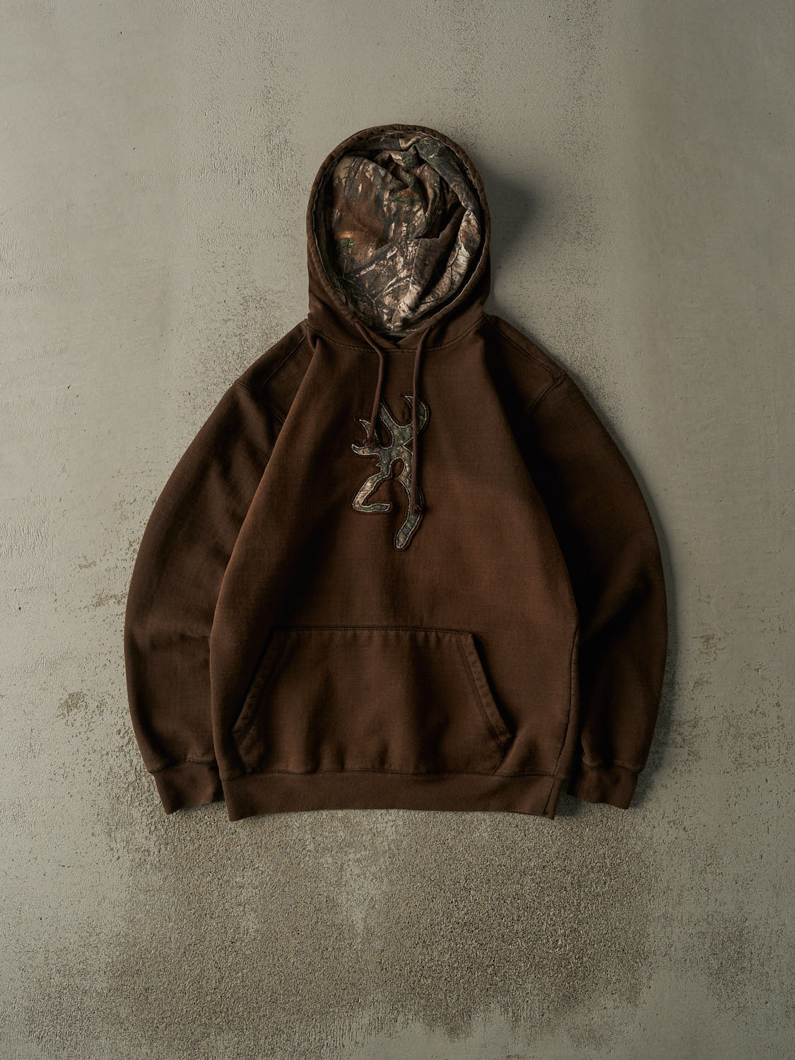 Vintage Y2K Sun Faded Brown Browning Embroidered Hoodie (M/L)