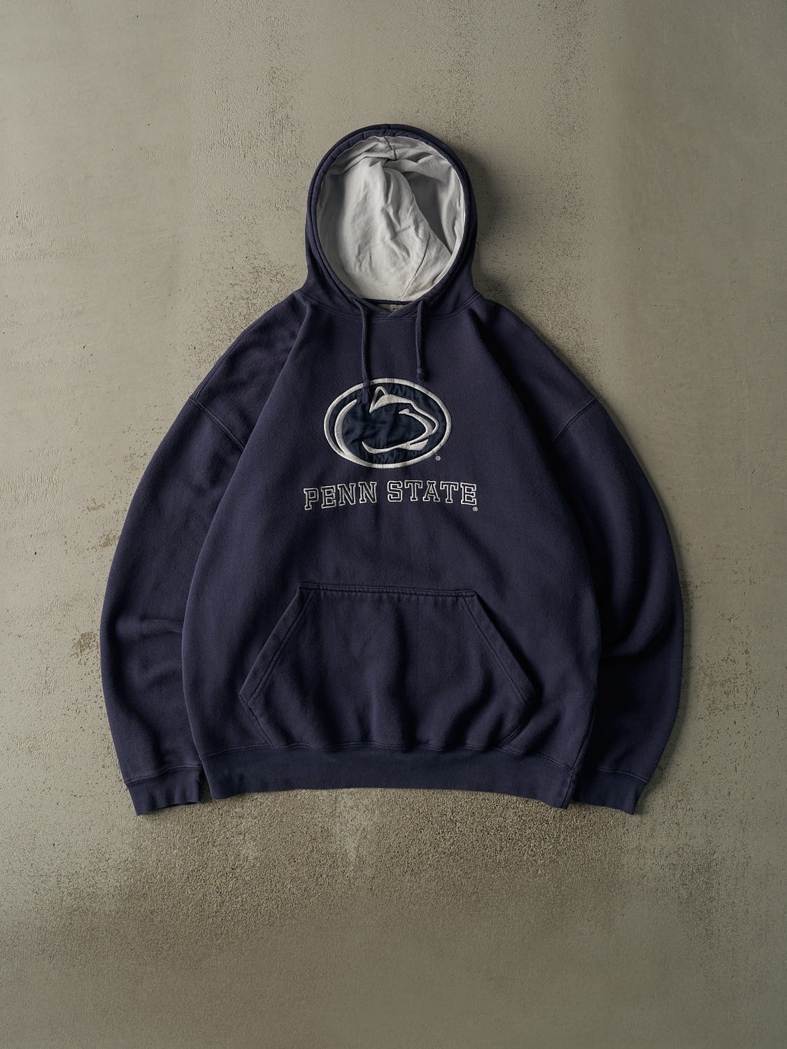 Vintage 90s Navy Blue Penn State Embroidered Hoodie (XXL)