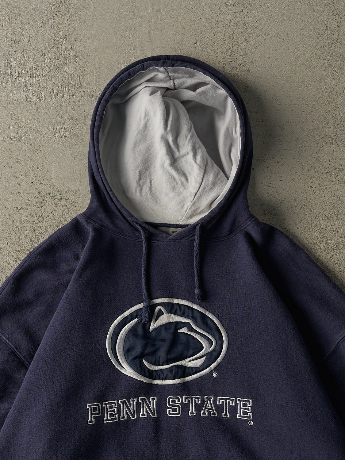 Vintage 90s Navy Blue Penn State Embroidered Hoodie (XXL)