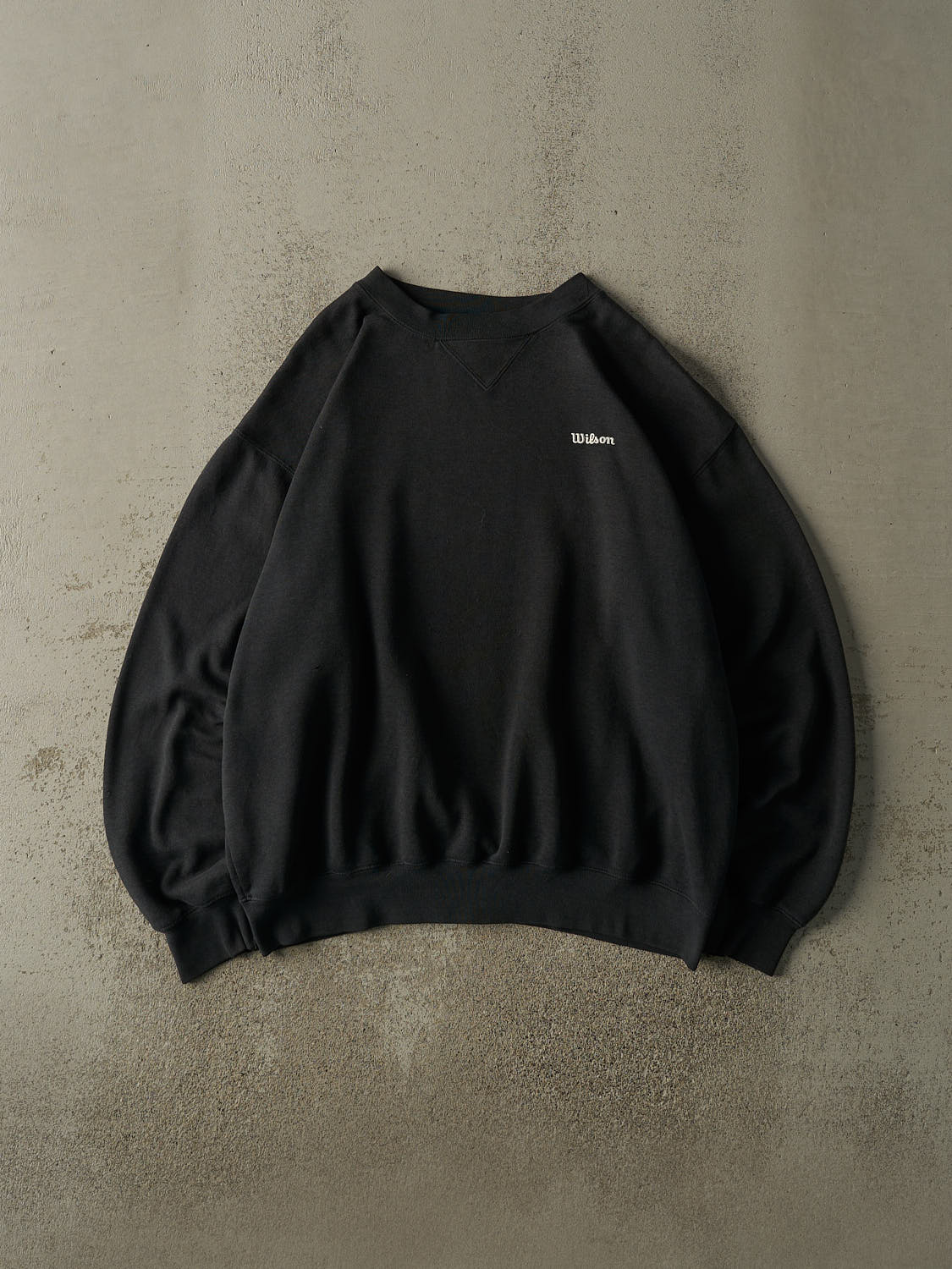 Vintage 90s Faded Black Wilson Embroidered Crewneck (XL)