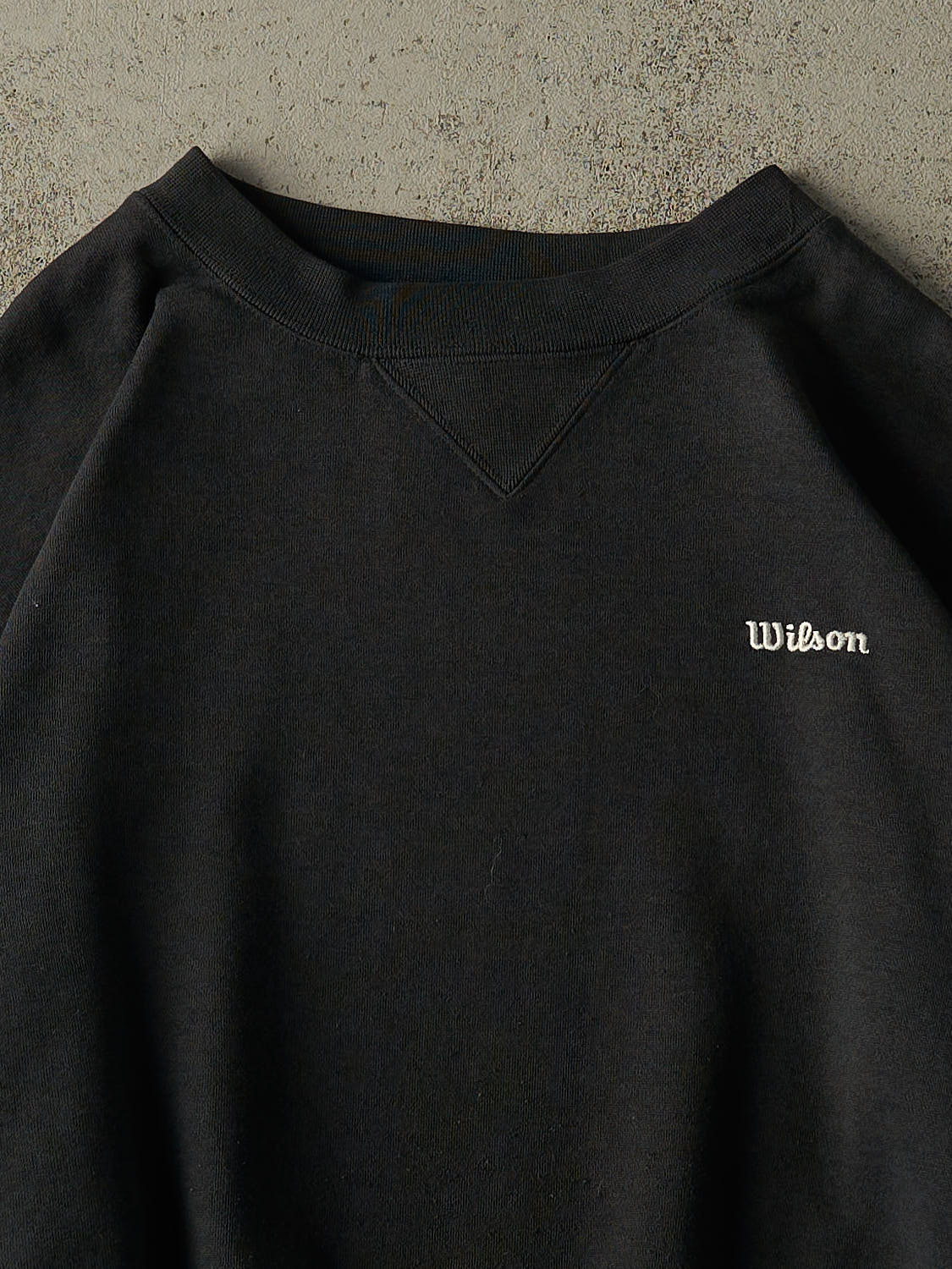 Vintage 90s Faded Black Wilson Embroidered Crewneck (XL)