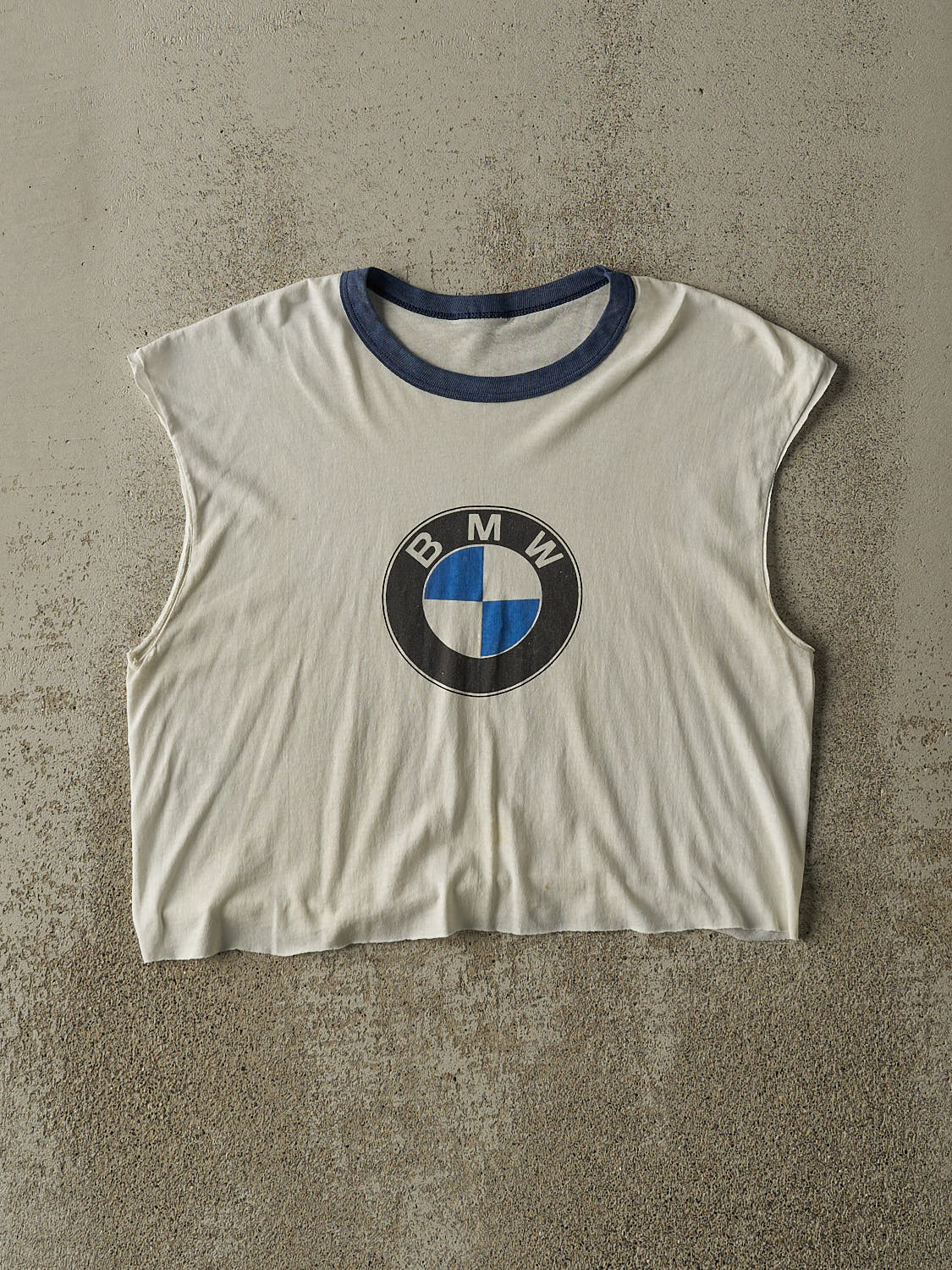 Vintage 90s White BMW Cut Off Cropped Tank (XS/S)