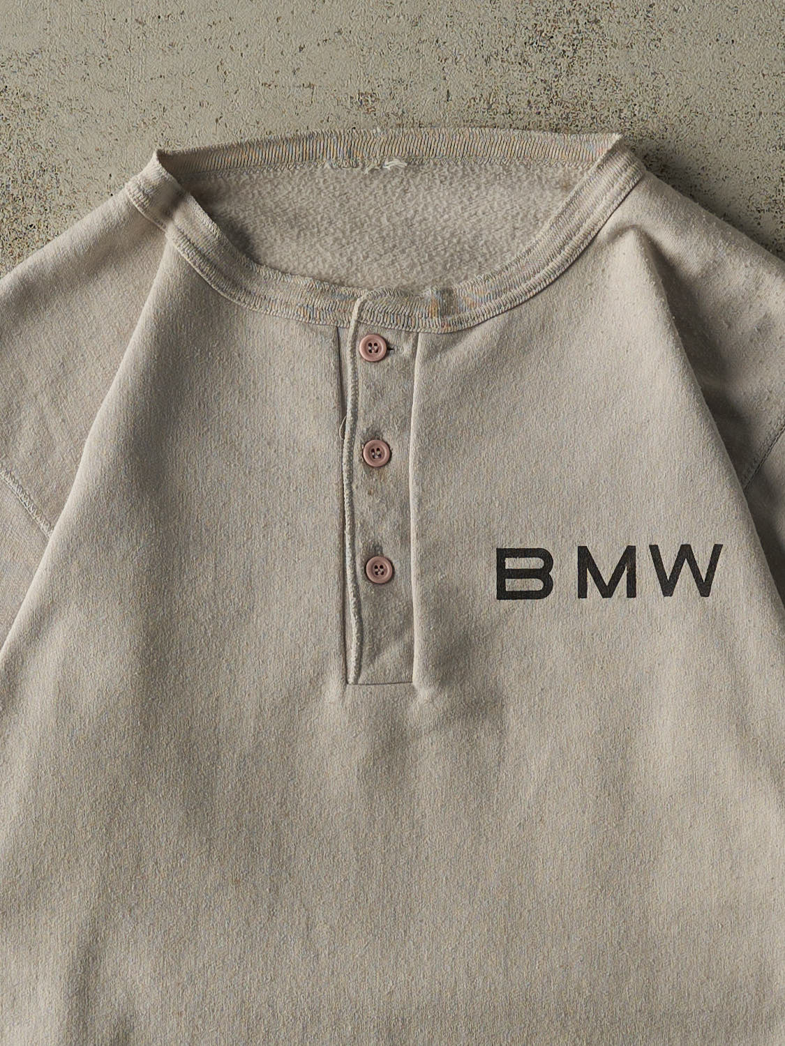 Vintage 90s Beige BMW Quarter Button Pullover Sweater (M/L)