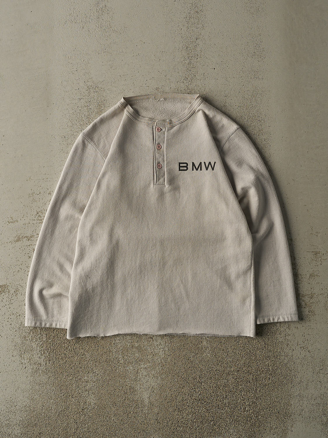 Vintage 90s Beige BMW Quarter Button Pullover Sweater (M/L)