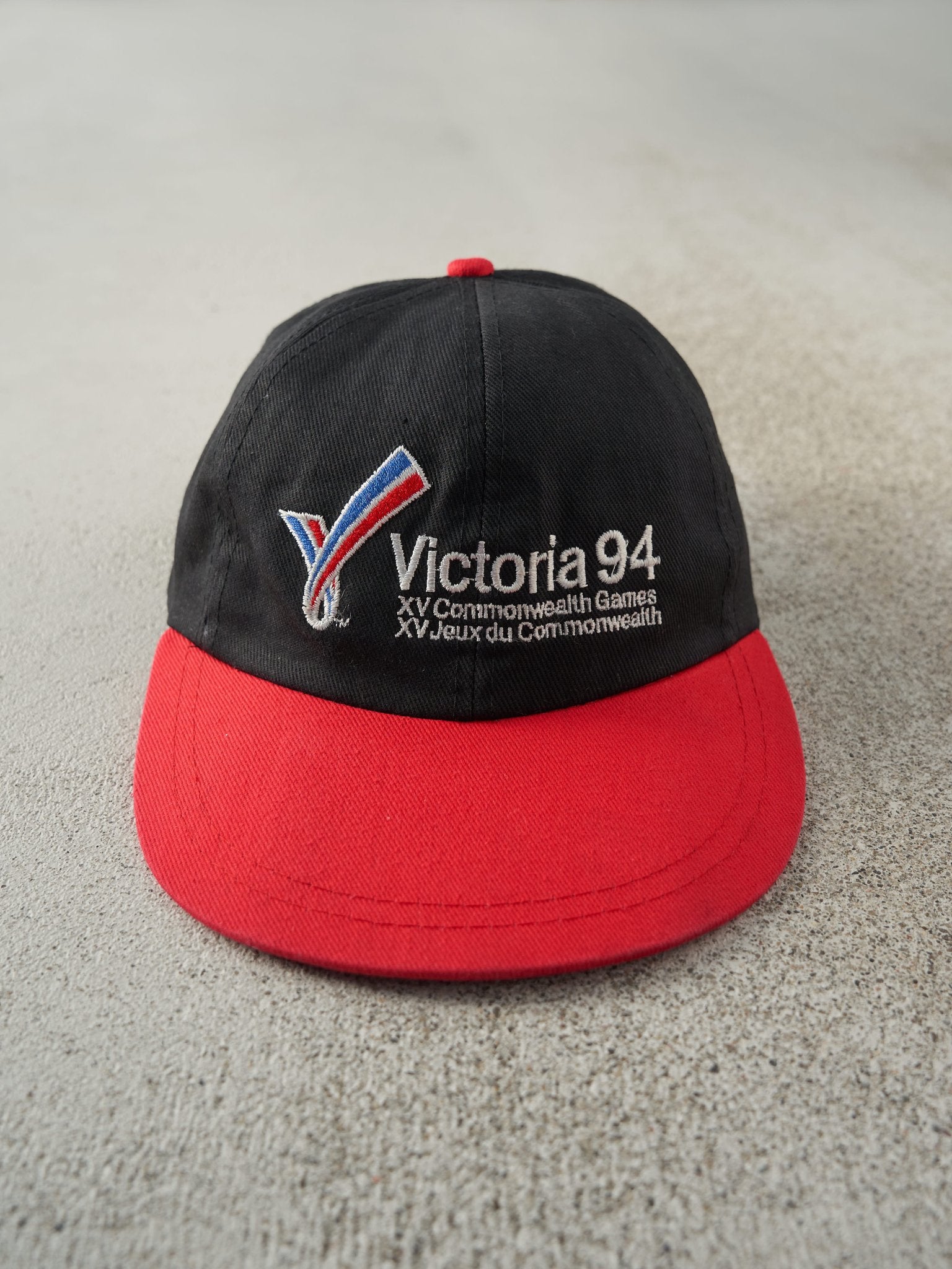 Vintage 94' Black & Red Victoria Commonwealth Games Leather Strapback