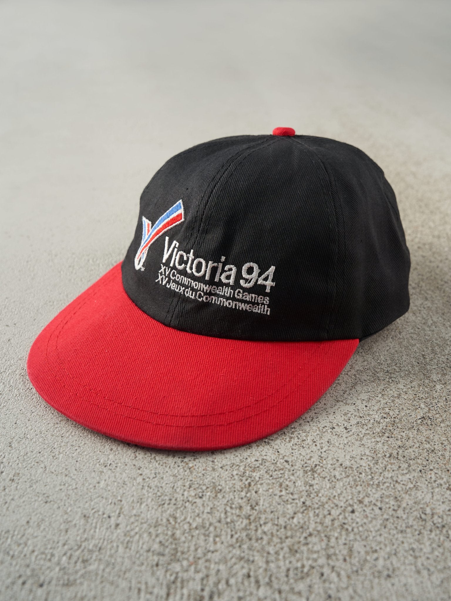 Vintage 94' Black & Red Victoria Commonwealth Games Leather Strapback