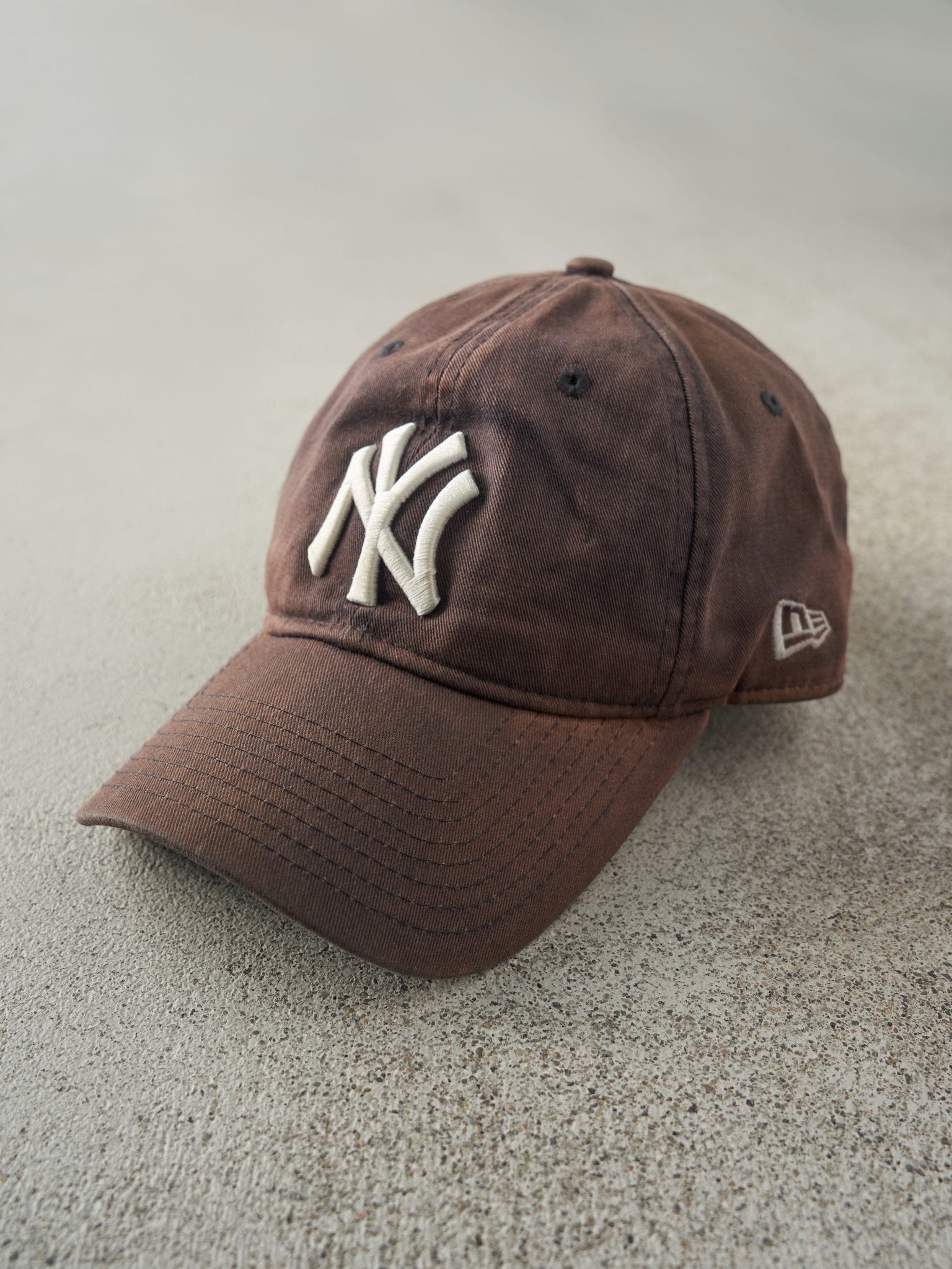 Vintage Y2K Sun Faded Navy New York Yankees Strapback Hat