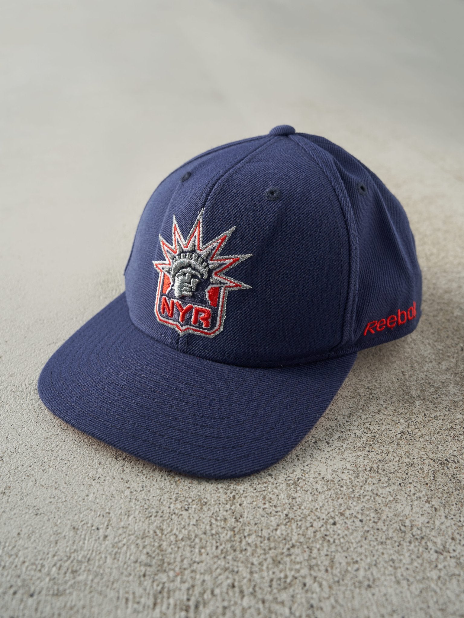 Vintage Y2K Navy Blue New York Rangers Embroidered Snapback